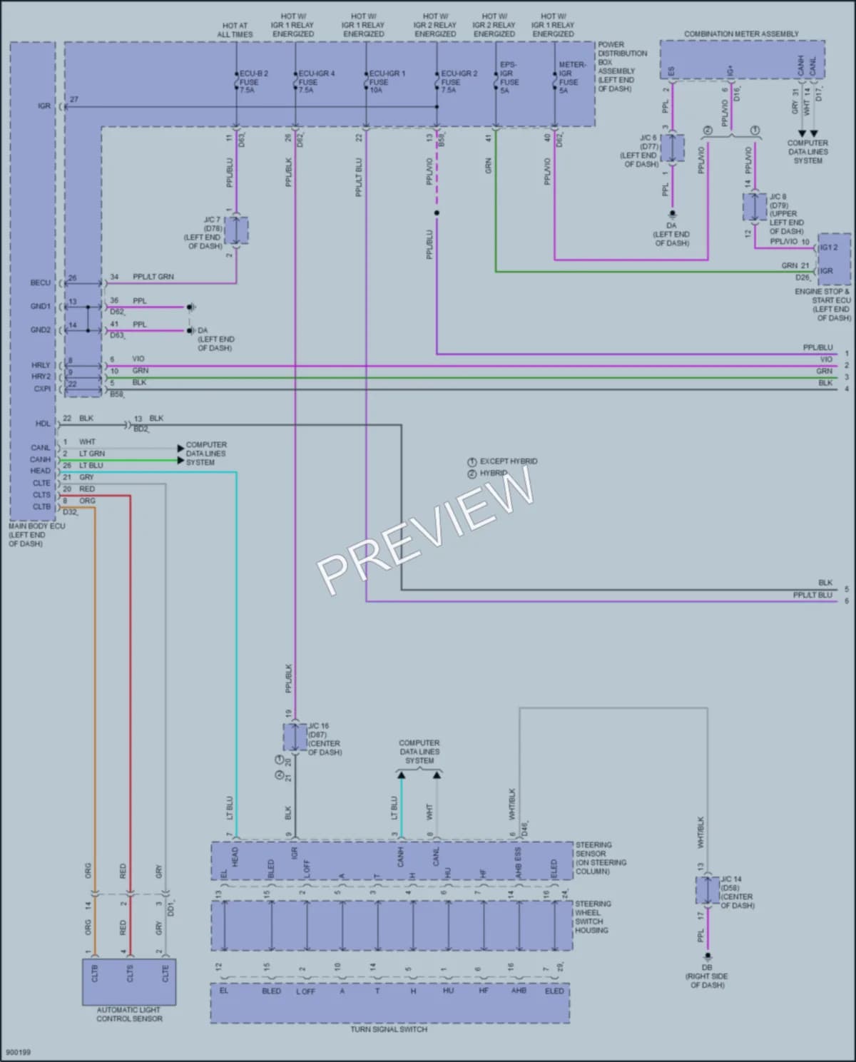2025 Lexus TX500h Headlights wiring diagram preview
