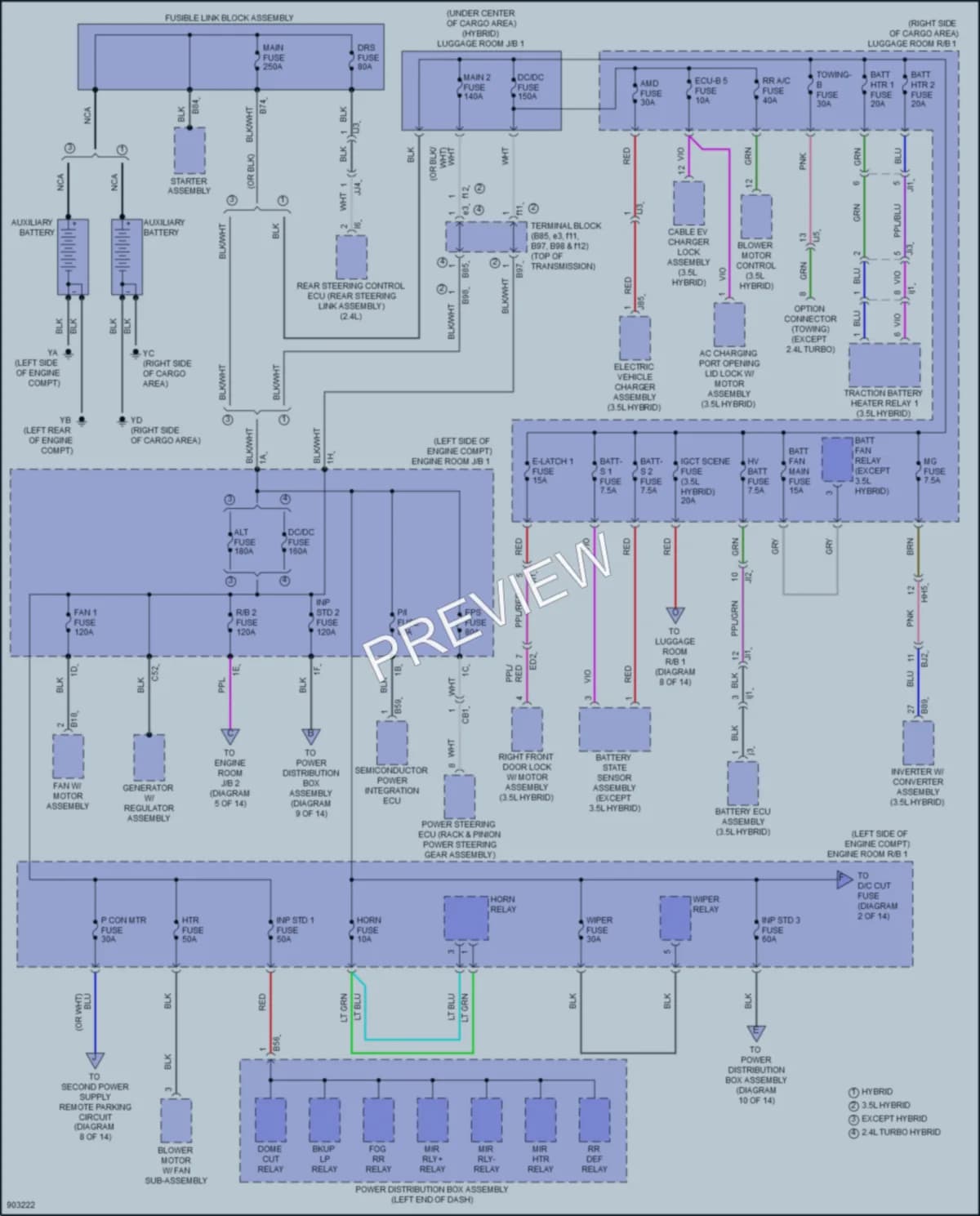 2025 Lexus TX500h Power Distribution wiring diagram preview
