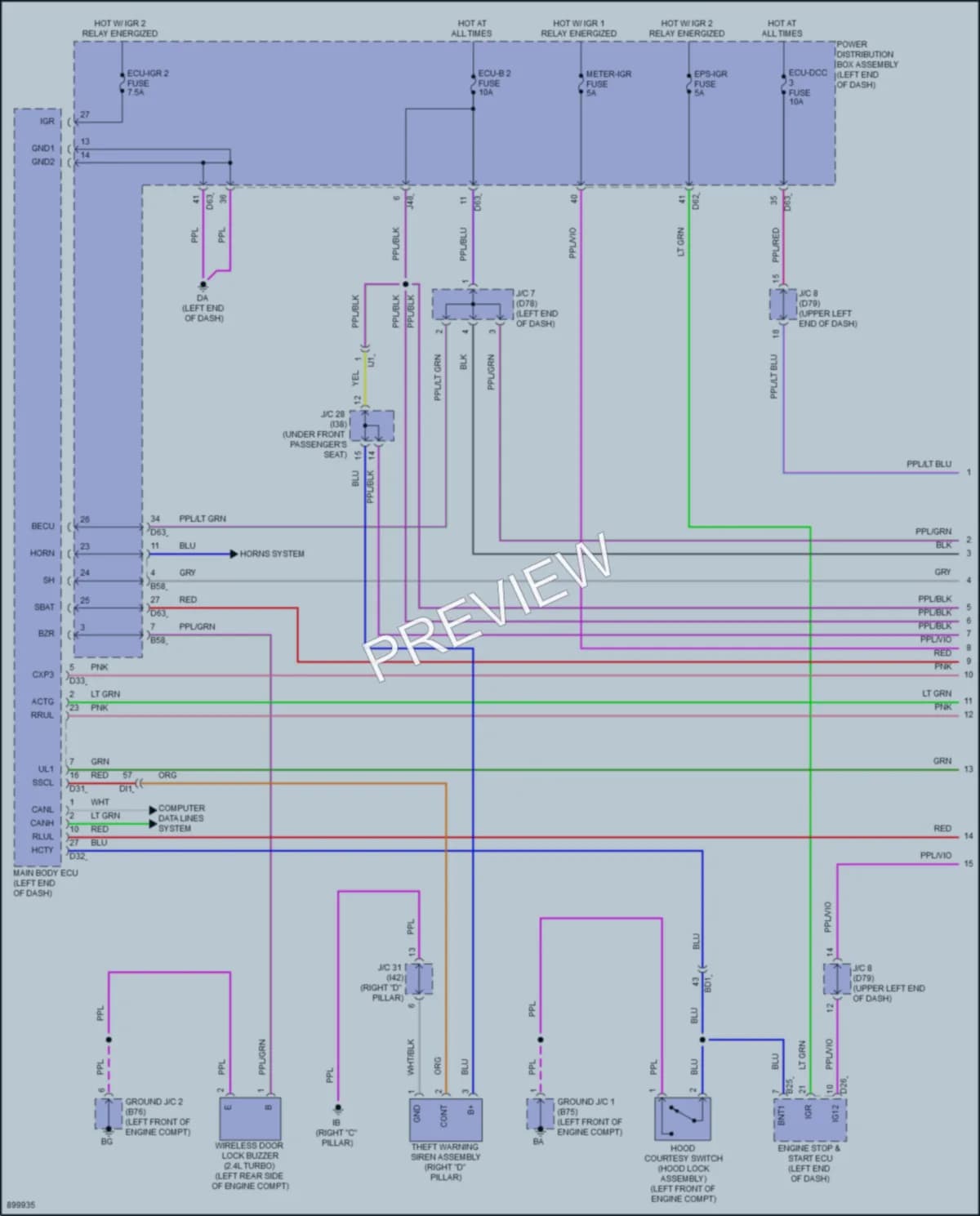 2025 Lexus TX500h Power Door Locks wiring diagram preview