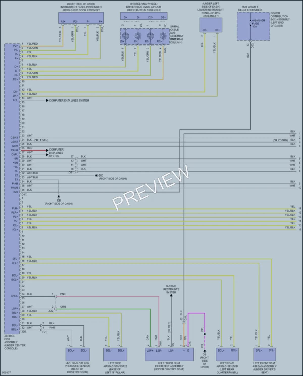 2025 Lexus TX500h Supplemental Restraints wiring diagram preview
