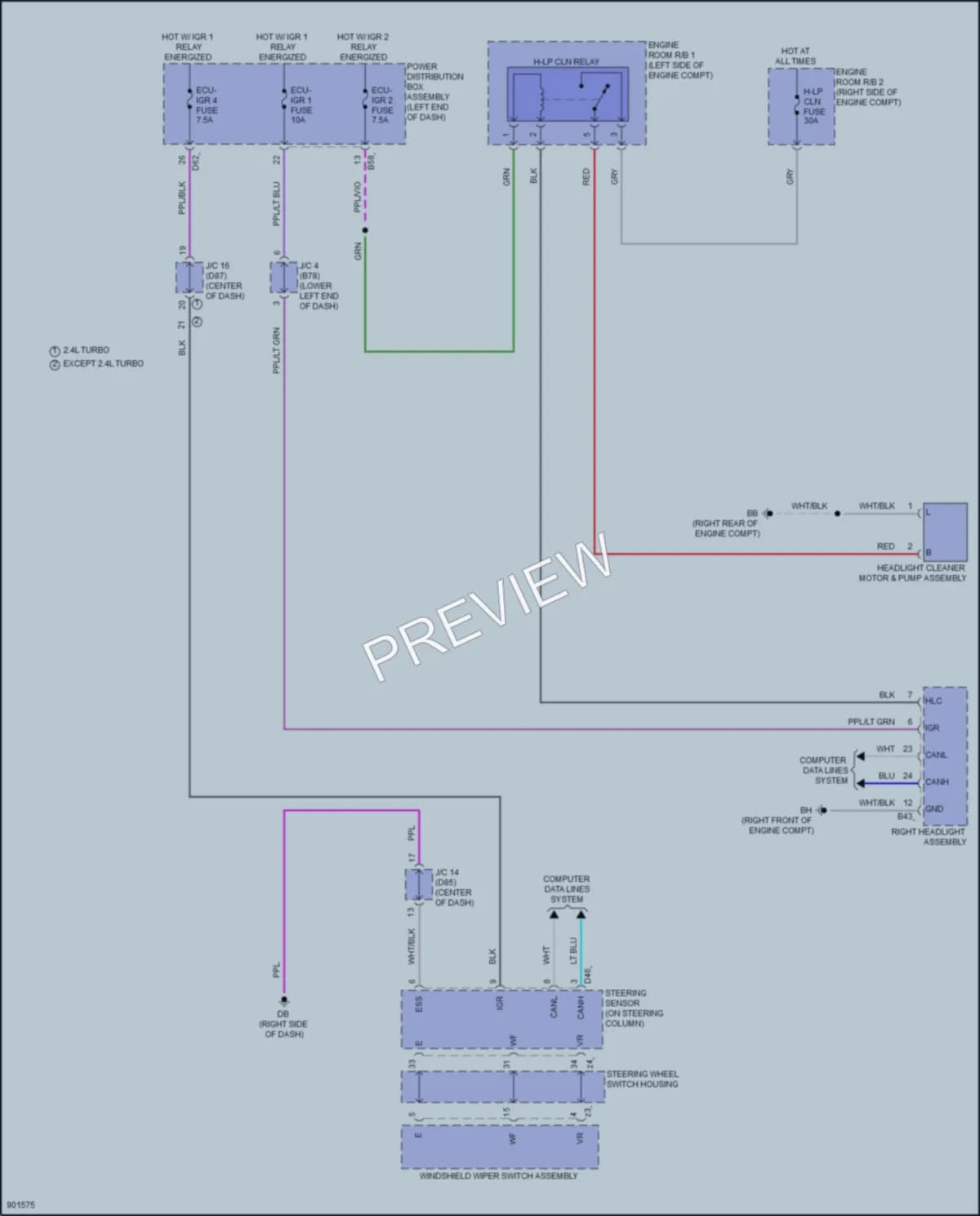 2025 Lexus TX500h Wiper Washer wiring diagram preview