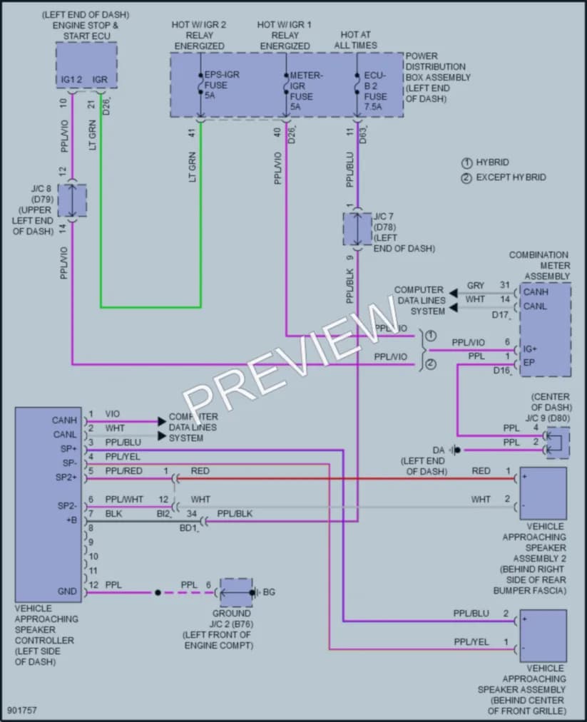 2025 Lexus TX550h Active Bodyworks wiring diagram preview