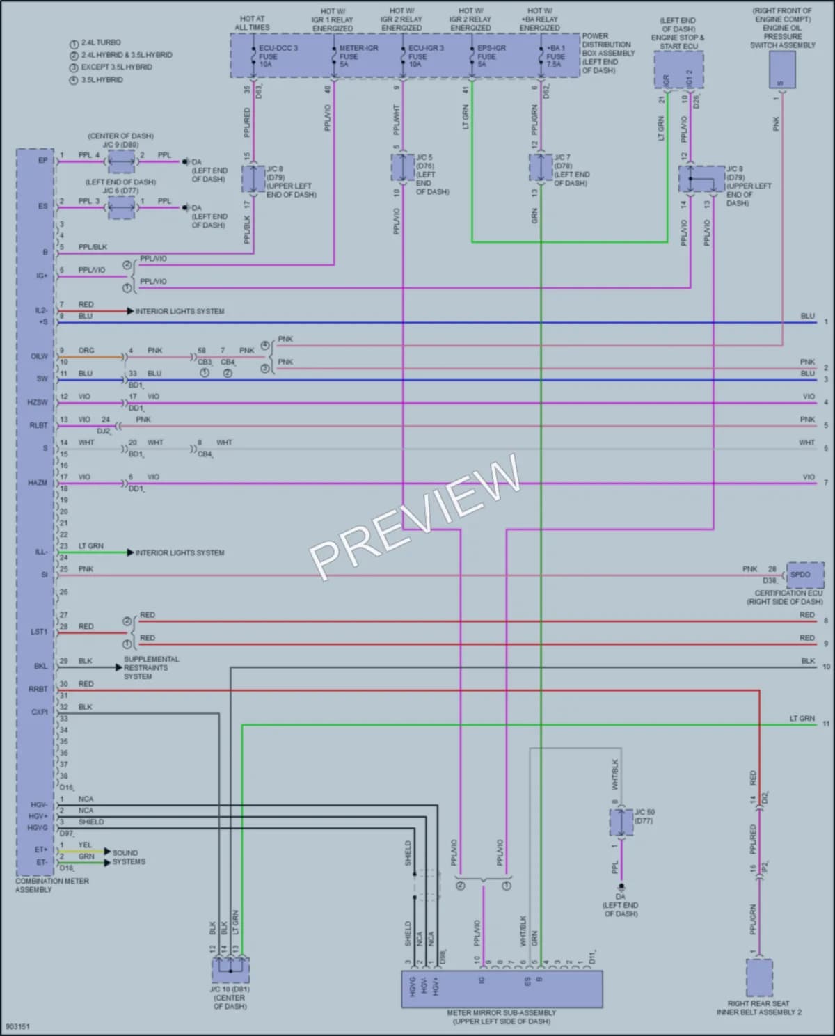2025 Lexus TX550h Instrument Cluster wiring diagram preview
