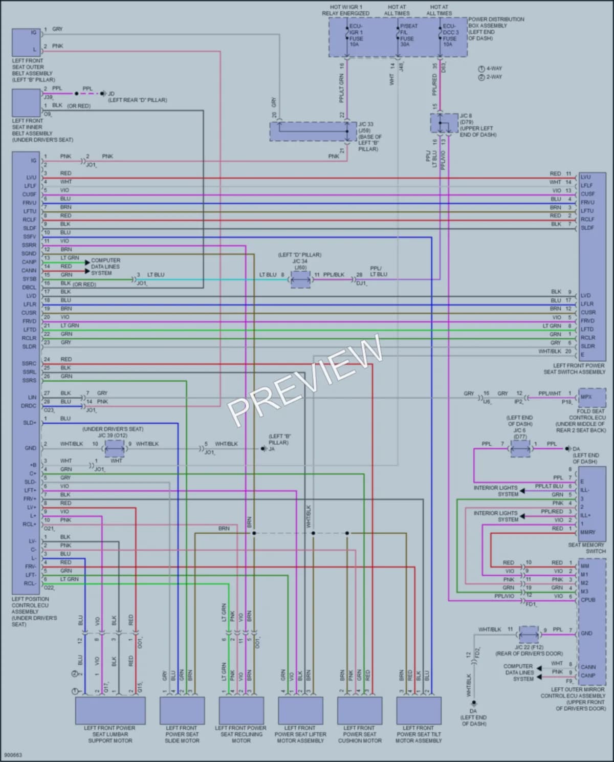 2025 Lexus TX550h Memory Systems wiring diagram preview
