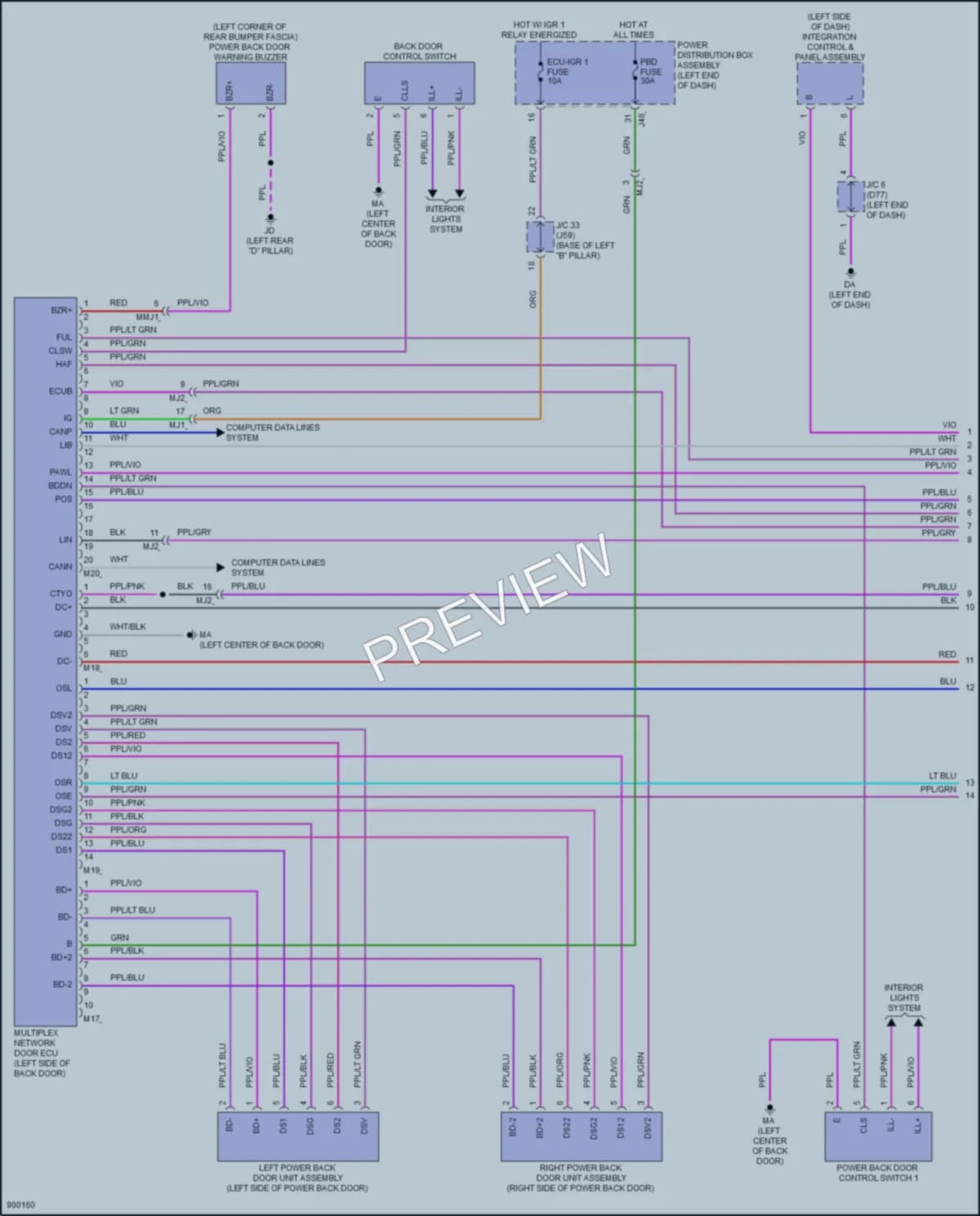 2025 Lexus TX550h Trunk Tailgate Fuel Door wiring diagram preview
