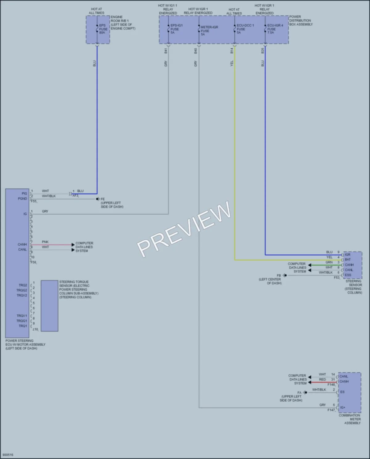 2025 Lexus UX300h Electronic Power Steering wiring diagram preview