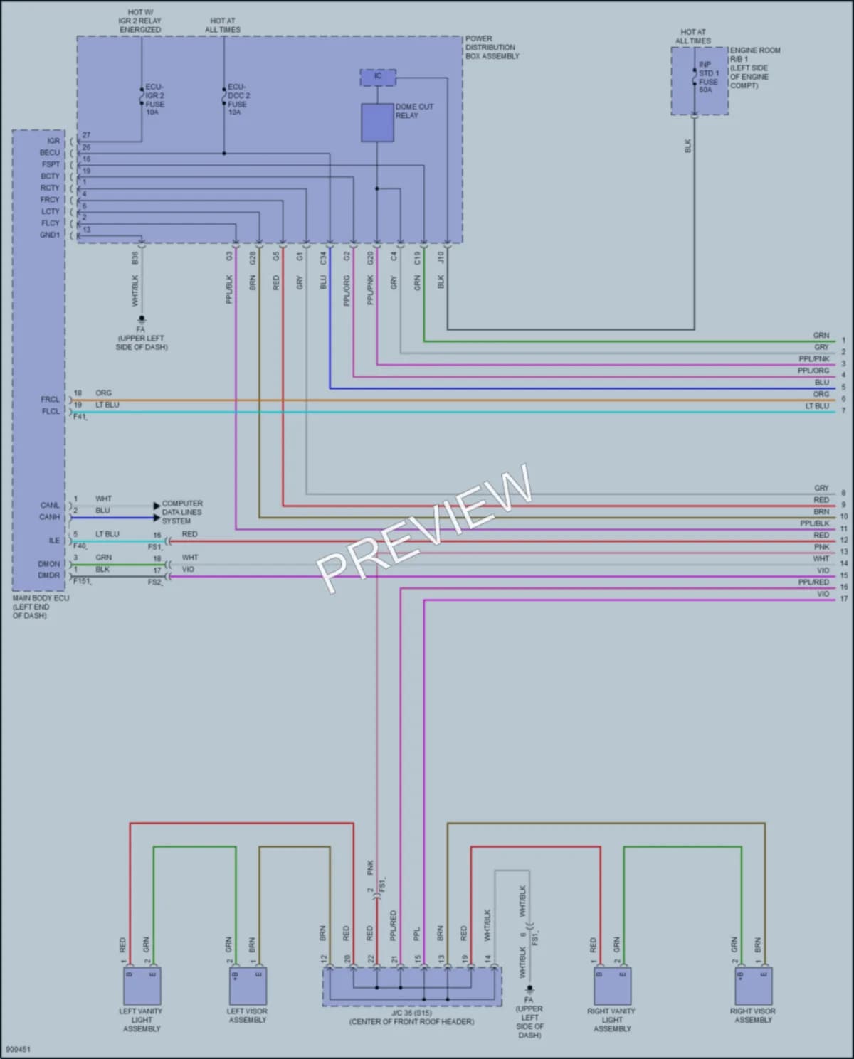 2025 Lexus UX300h Interior Lights wiring diagram preview