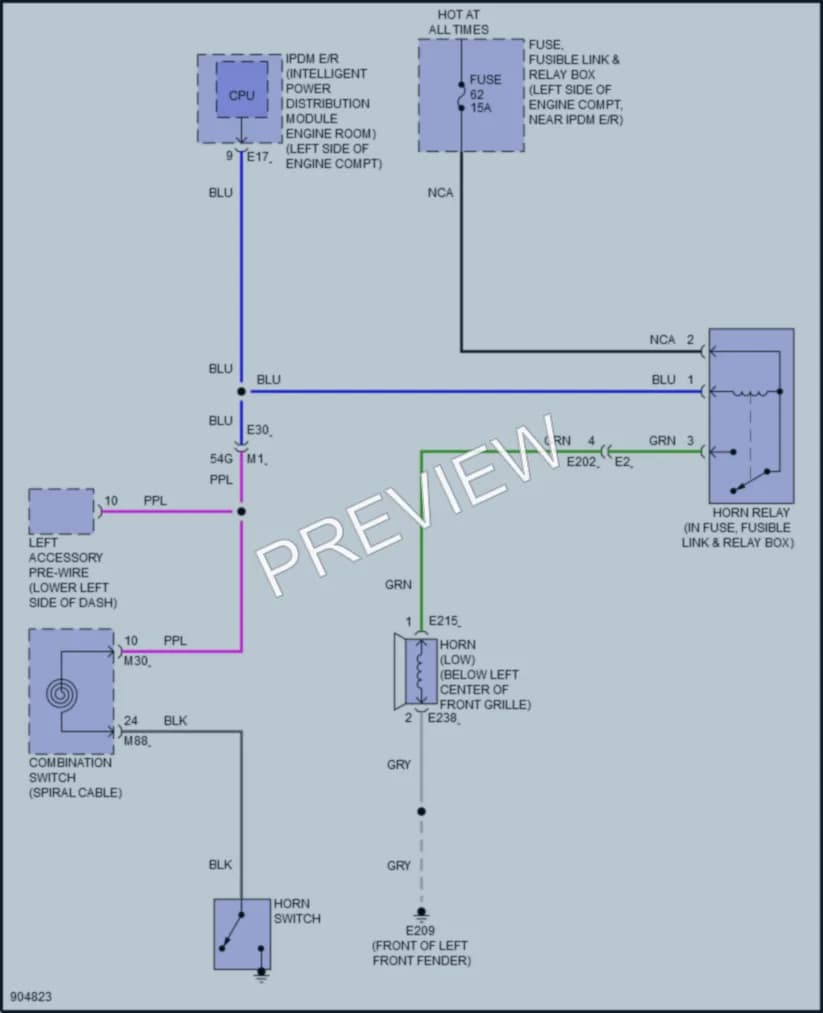2025 Nissan Altima Horn wiring diagram preview