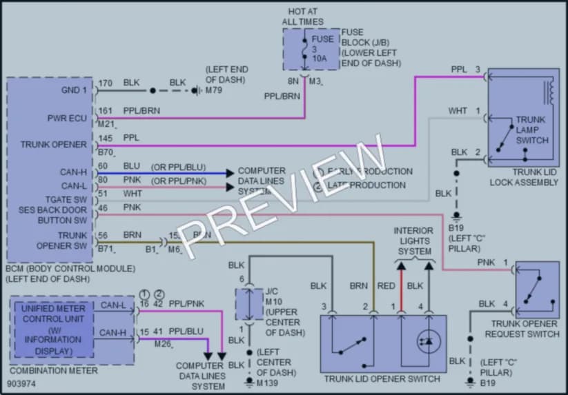 2025 Nissan Altima Trunk Tailgate Fuel Door wiring diagram preview