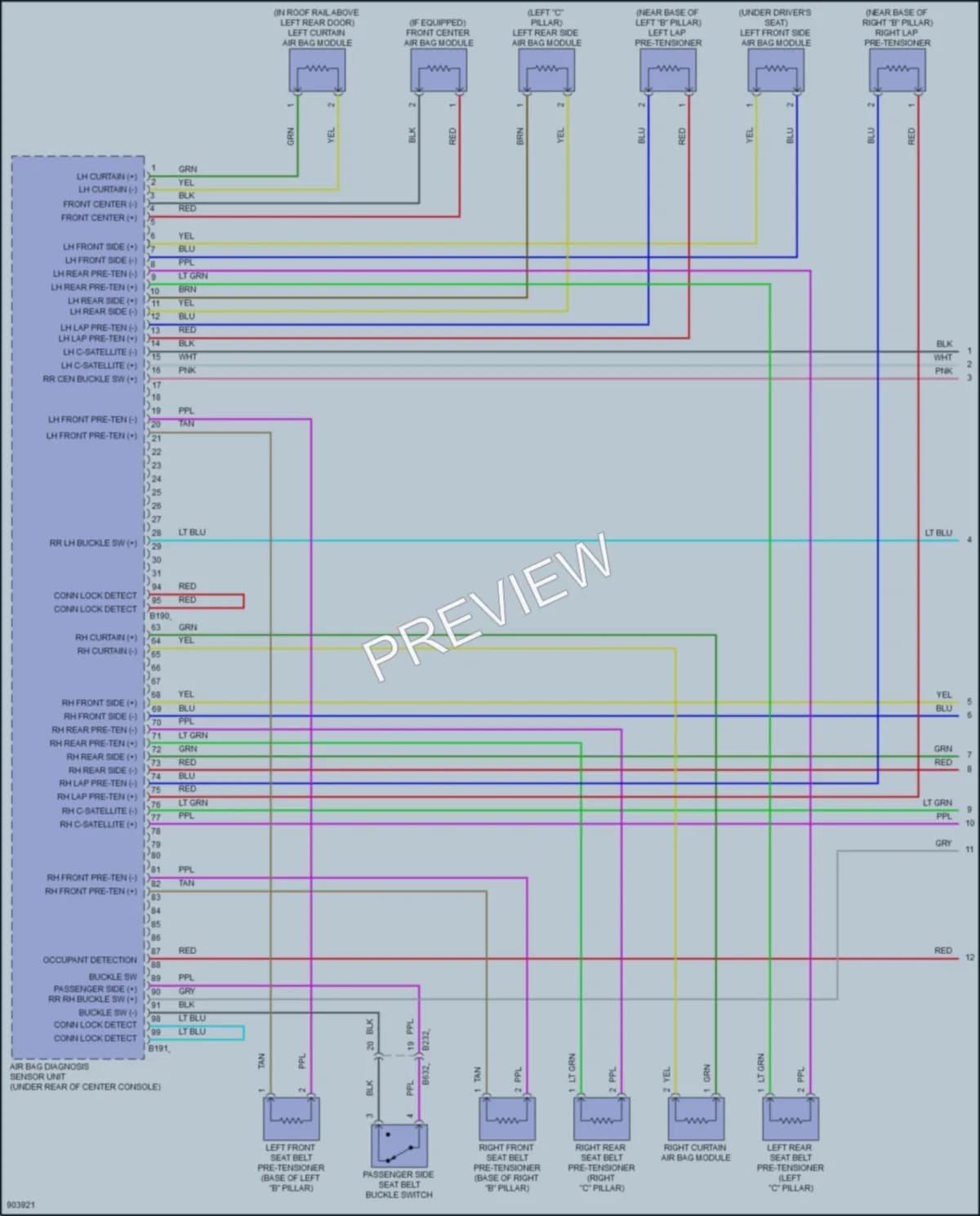 2025 Nissan Ariya Supplemental Restraints wiring diagram preview