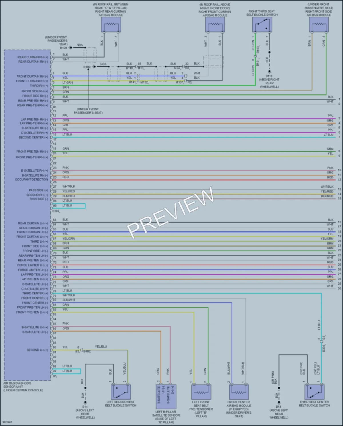 2025 Nissan Armada Supplemental Restraints wiring diagram preview