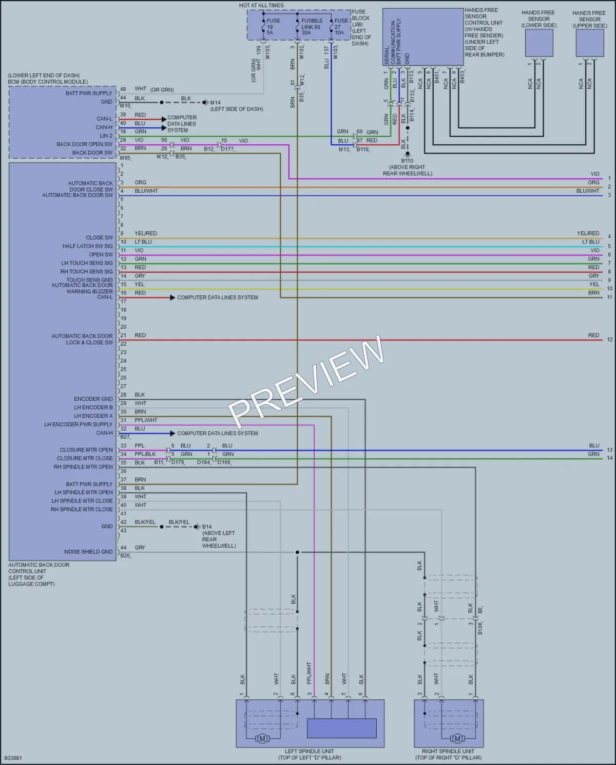 2025 Nissan Armada Trunk Tailgate Fuel Door wiring diagram preview