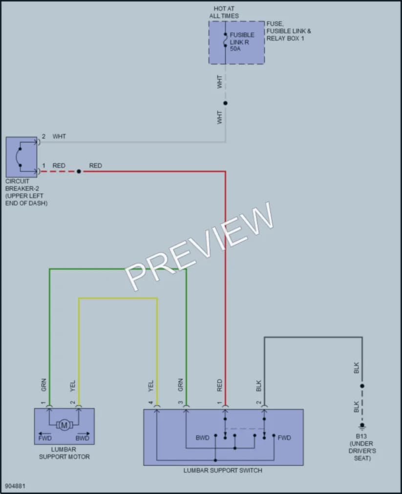 2025 Nissan Frontier Power Seats wiring diagram preview