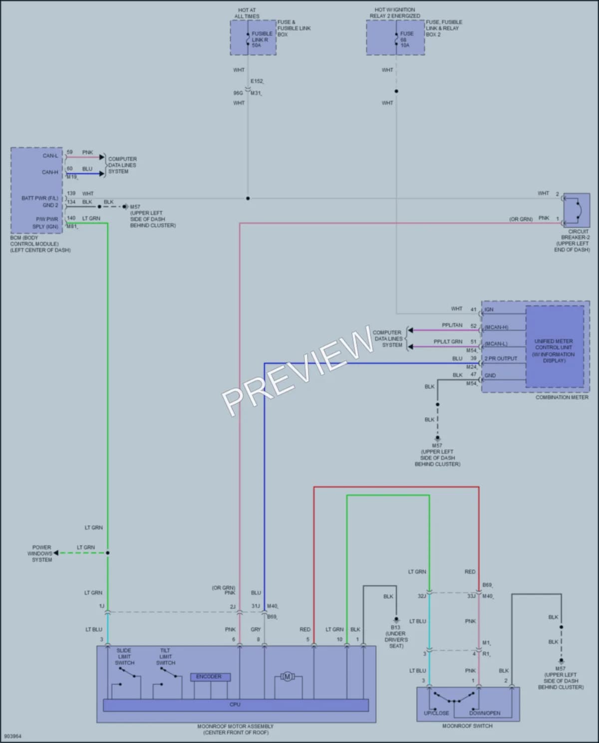 2025 Nissan Frontier Power Top Sunroof wiring diagram preview