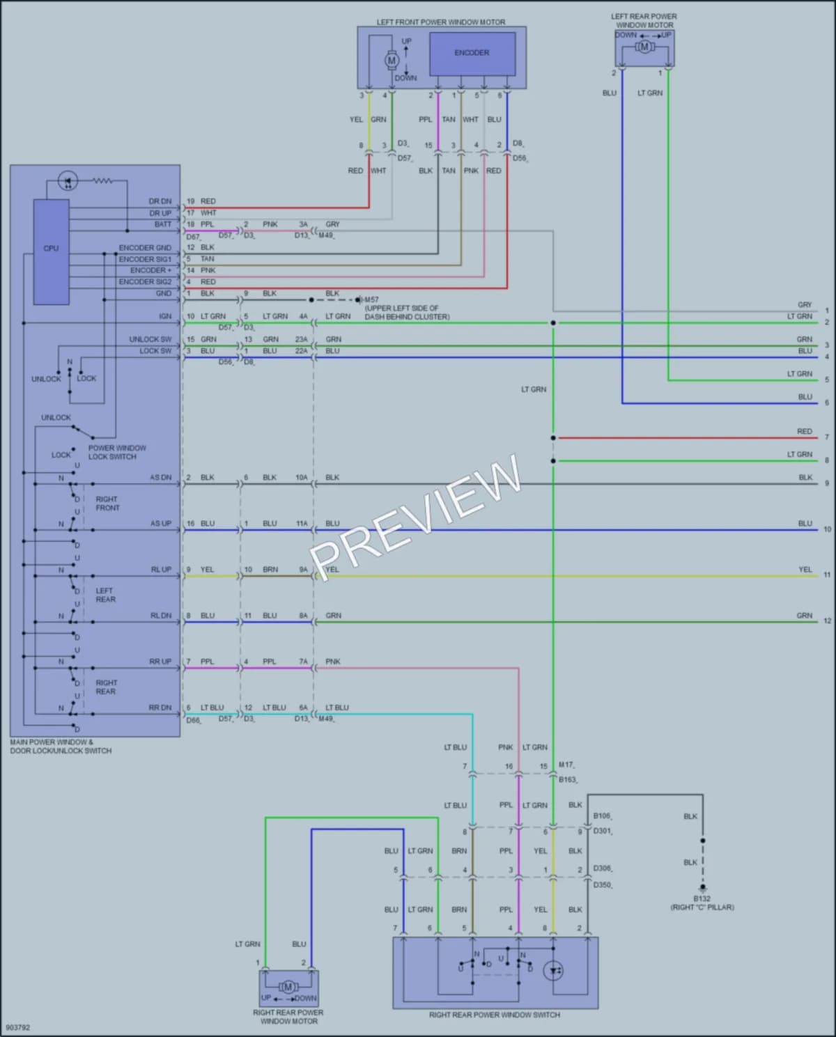 2025 Nissan Frontier Power Windows wiring diagram preview