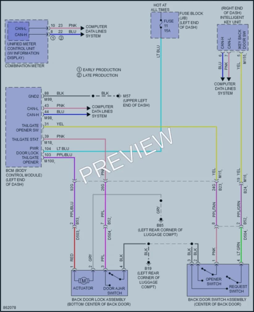 2025 Nissan KicksPlay Trunk Tailgate Fuel Door wiring diagram preview