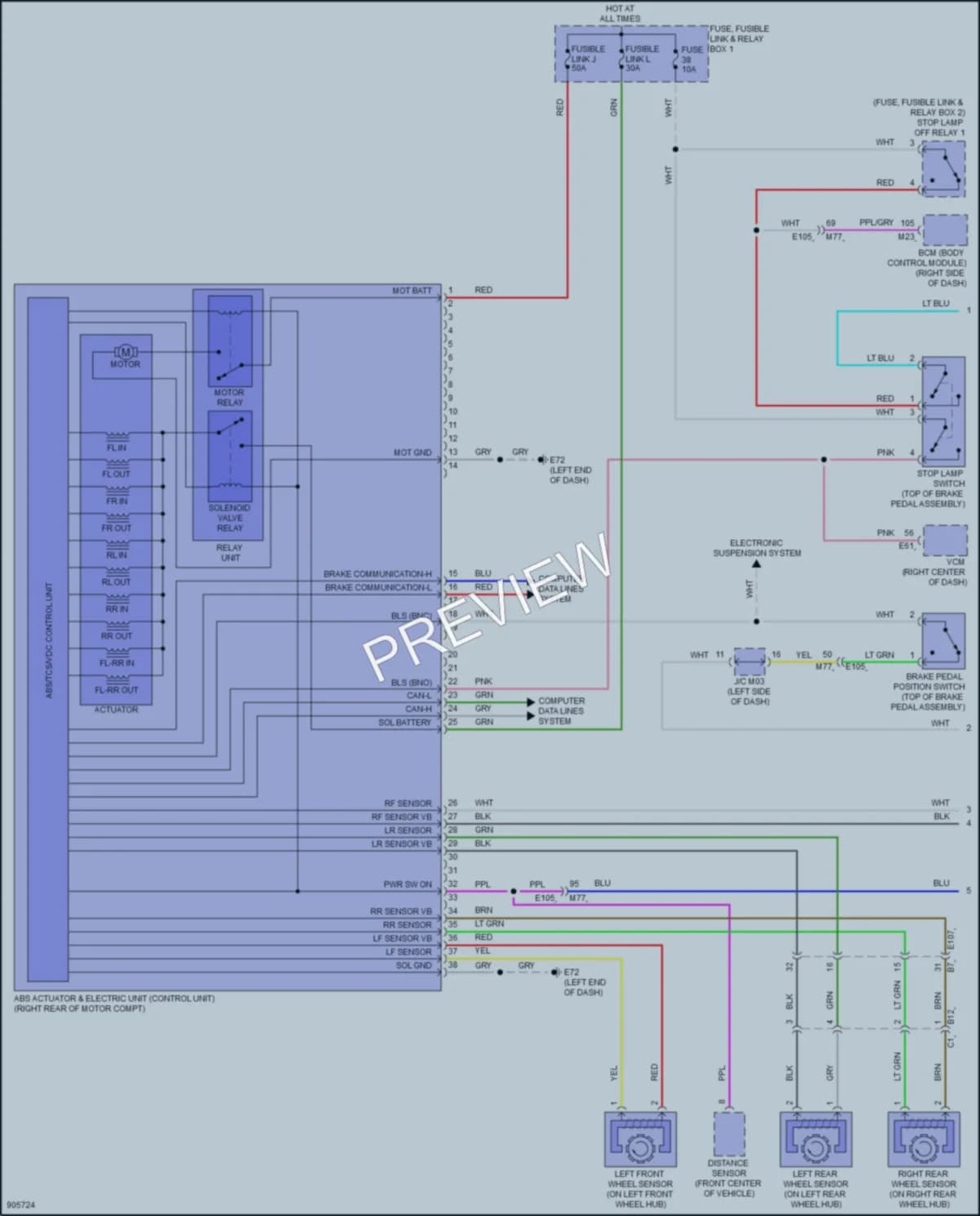 2025 Nissan LEAF Anti Lock Brakes wiring diagram preview