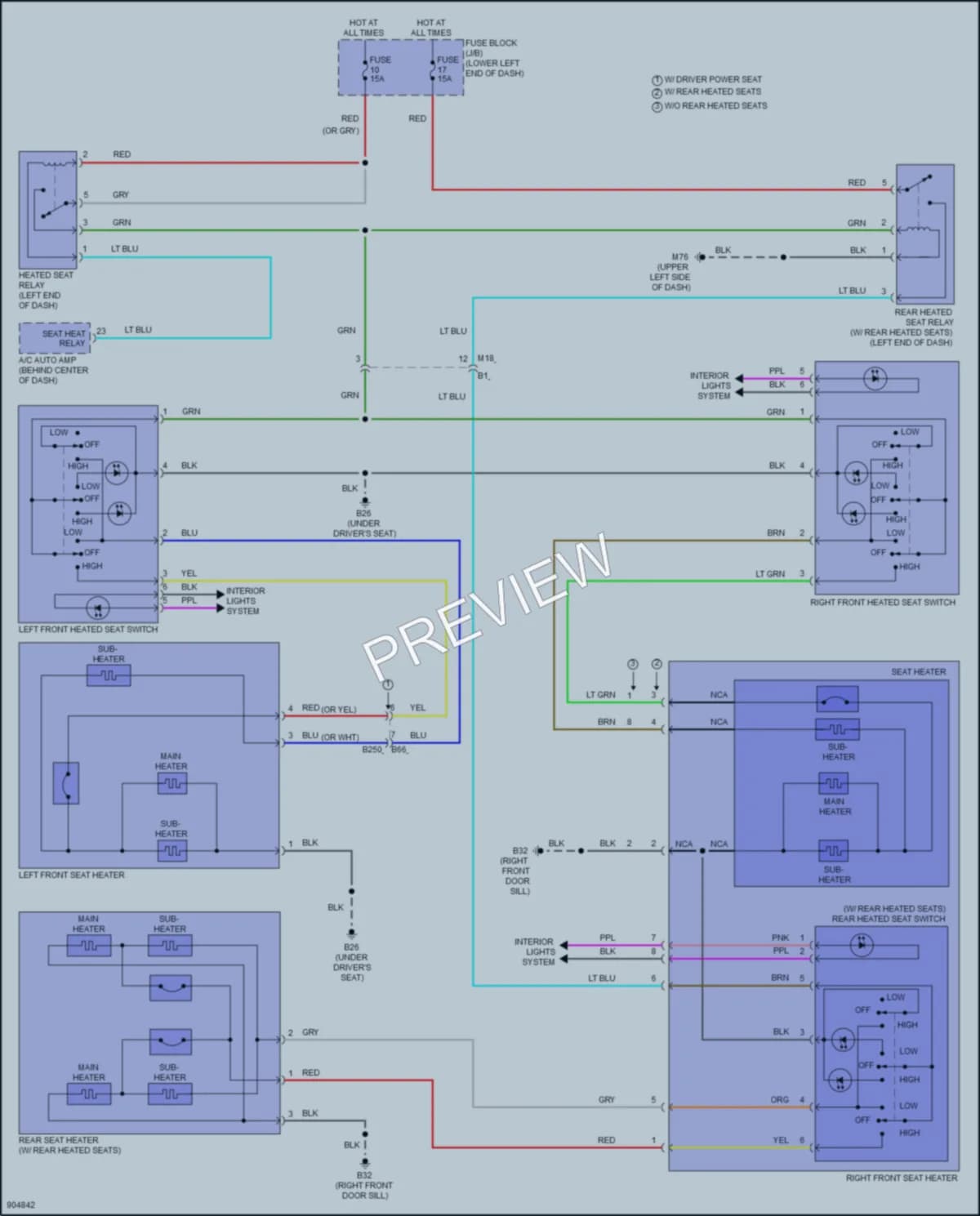 2025 Nissan LEAF Power Seats wiring diagram preview