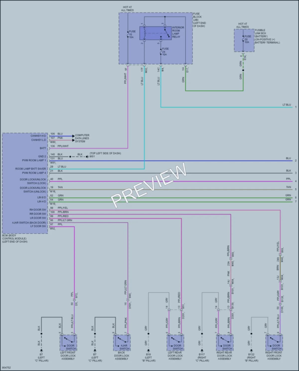 2025 Nissan Murano Interior Lights wiring diagram preview