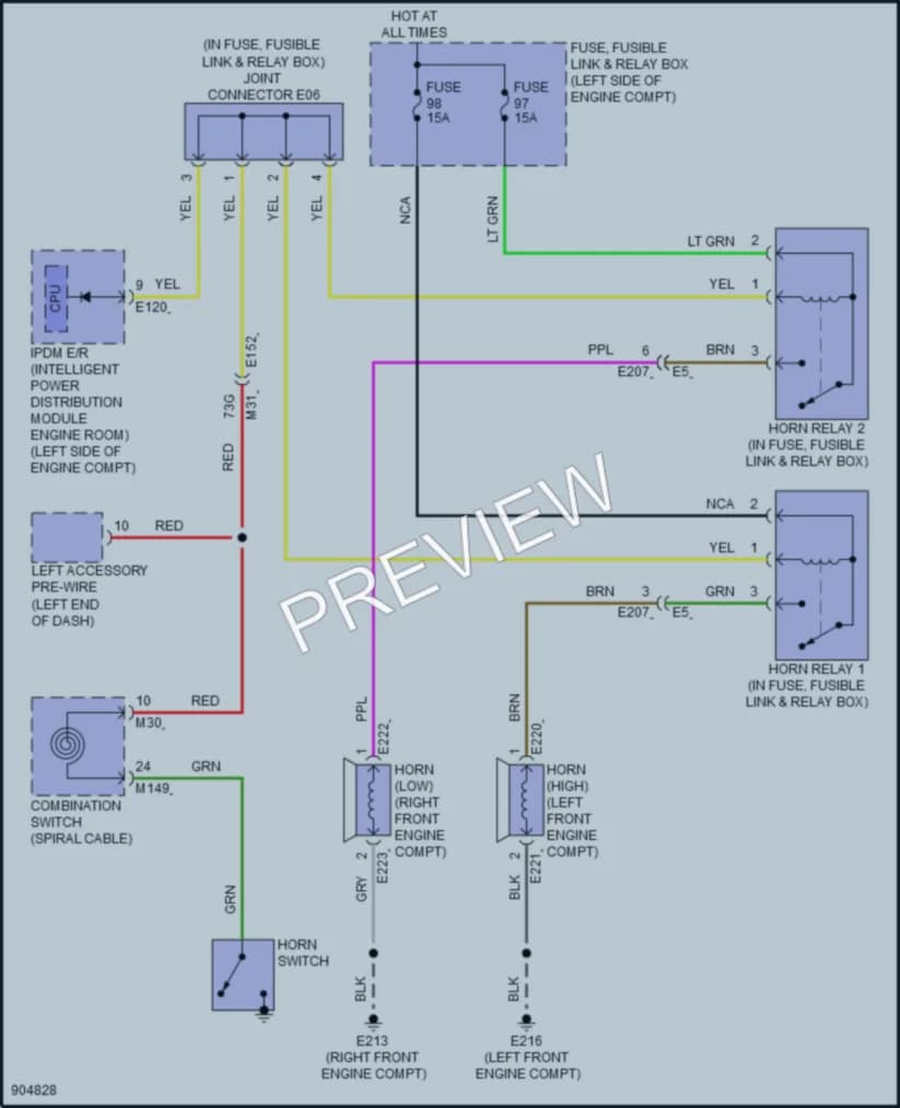 2025 Nissan Pathfinder Horn wiring diagram preview