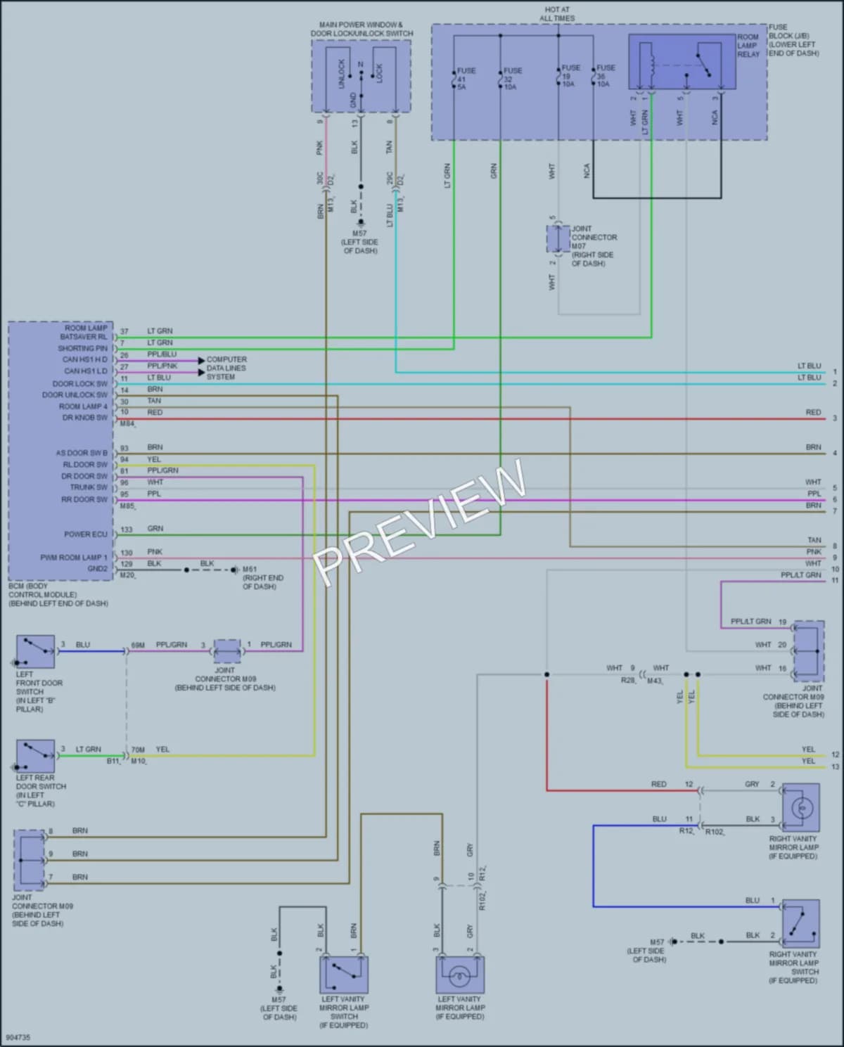 2025 Nissan Sentra Interior Lights wiring diagram preview