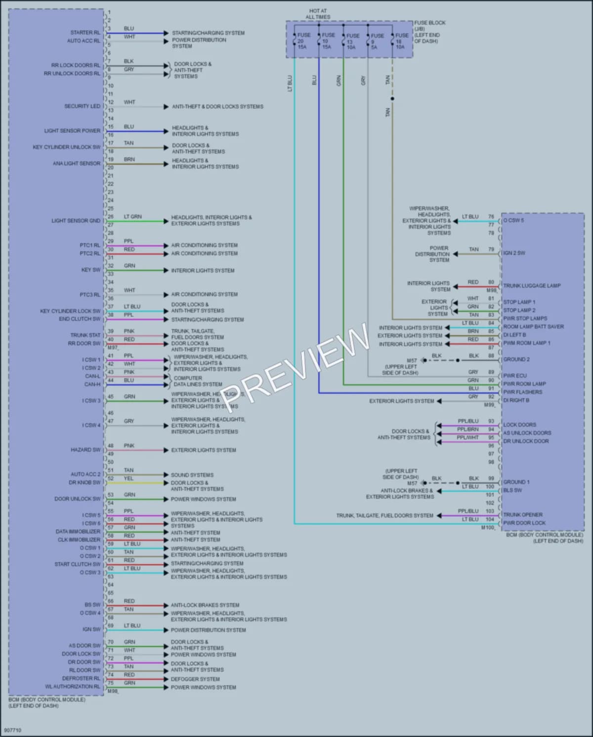 2025 Nissan Versa Body Control Modules wiring diagram preview