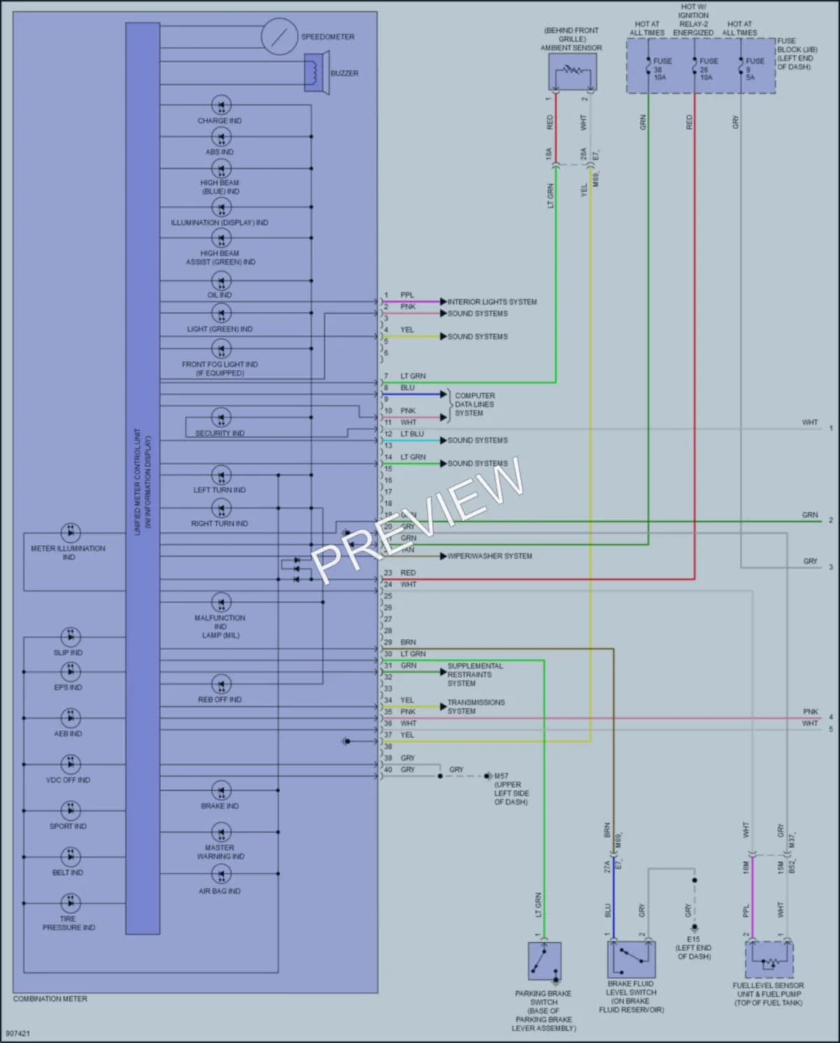2025 Nissan Versa Instrument Cluster wiring diagram preview