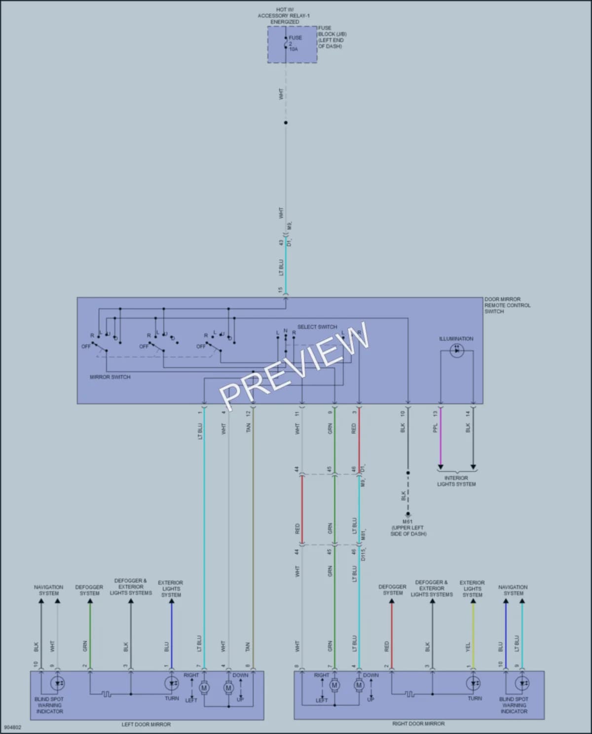 2025 Nissan Versa Power Mirrors wiring diagram preview