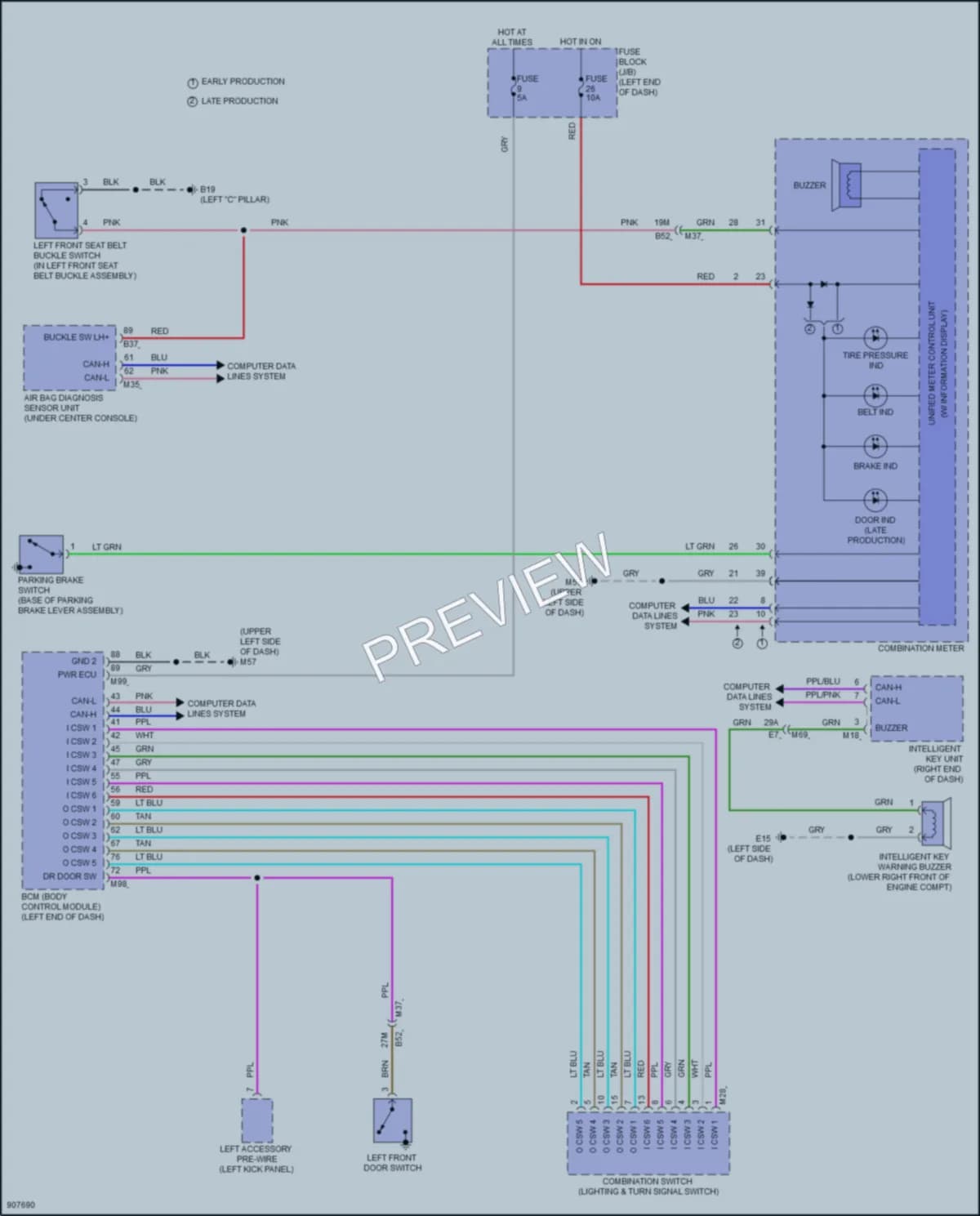 2025 Nissan Versa Warning Systems wiring diagram preview