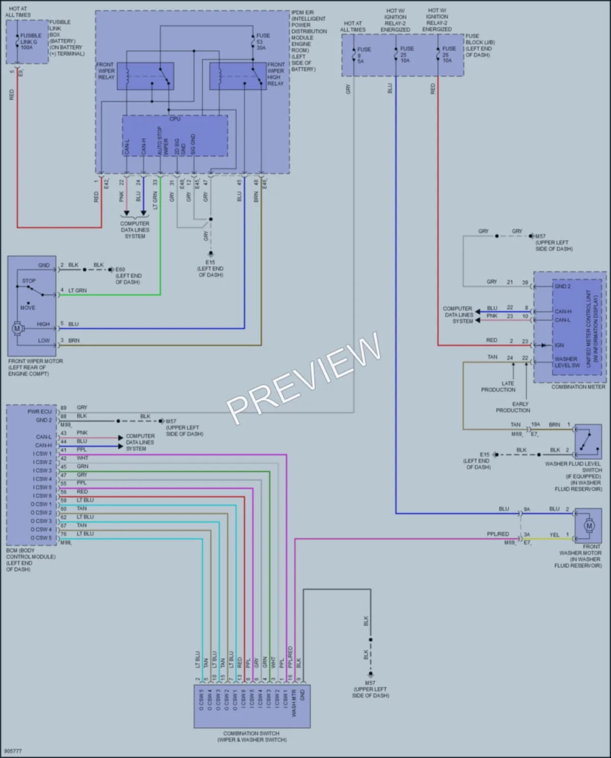 2025 Nissan Versa Wiper Washer wiring diagram preview