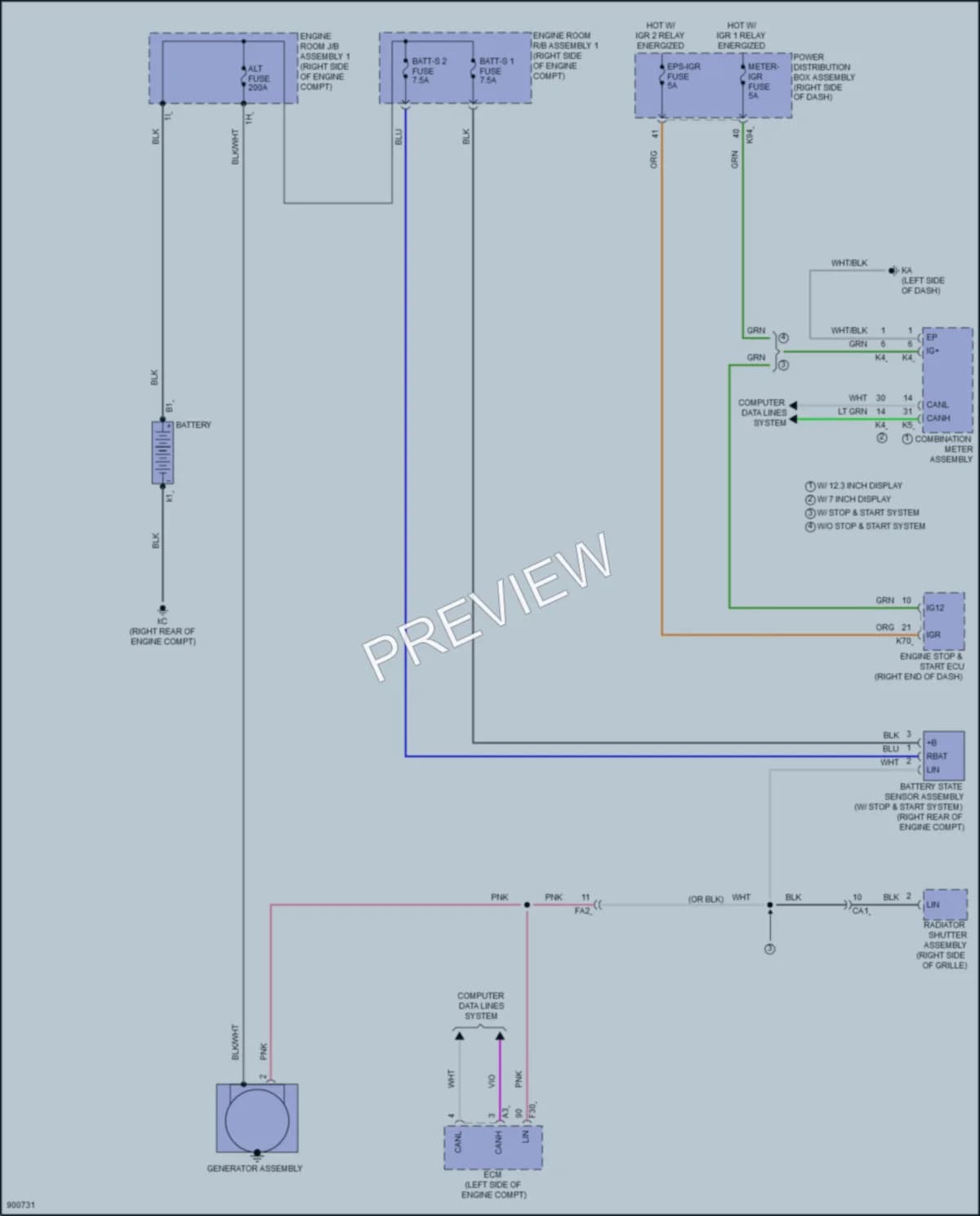 2025 Toyota 4Runner Starting Charging wiring diagram preview