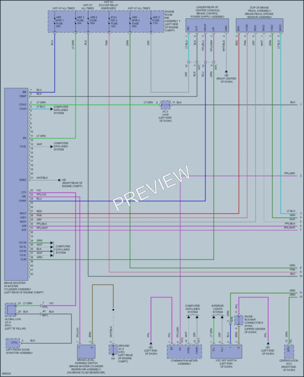 2025 Toyota CamryHybrid Anti Lock Brakes wiring diagram preview
