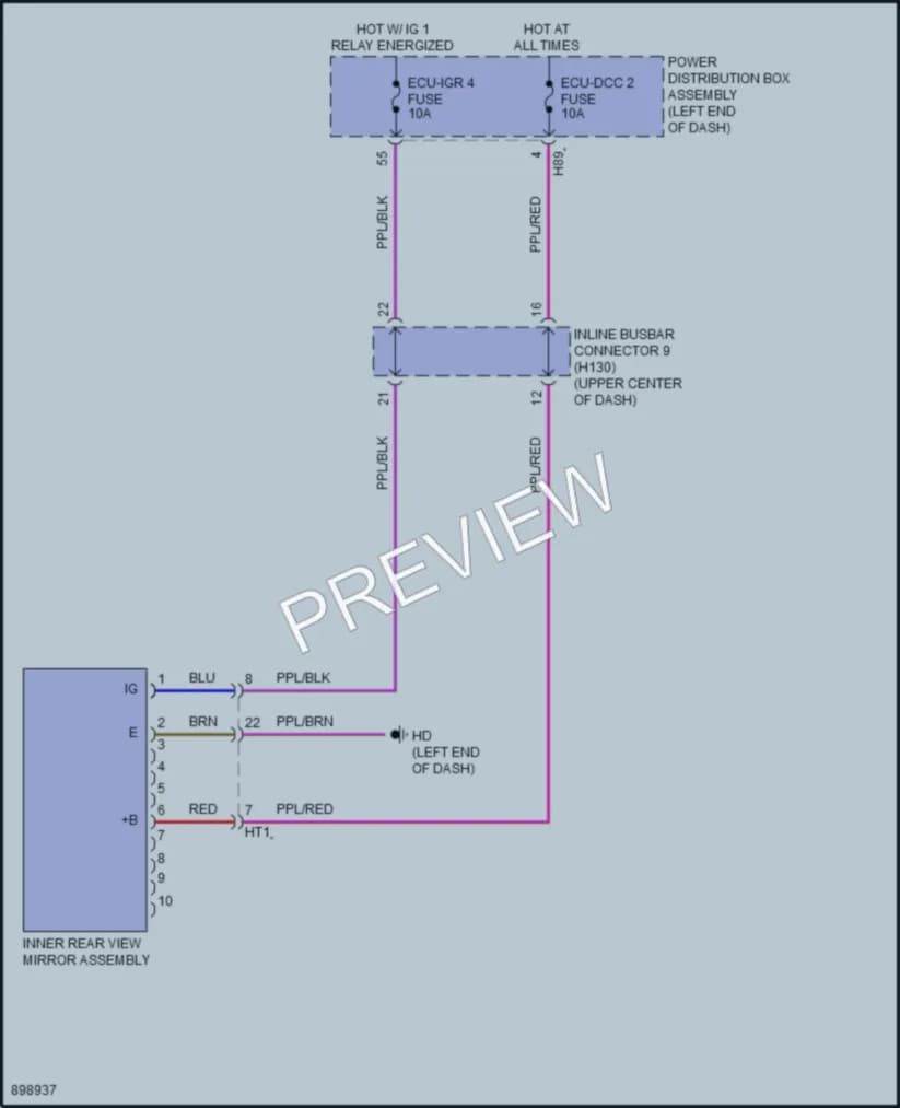2025 Toyota CamryHybrid Power Mirrors wiring diagram preview
