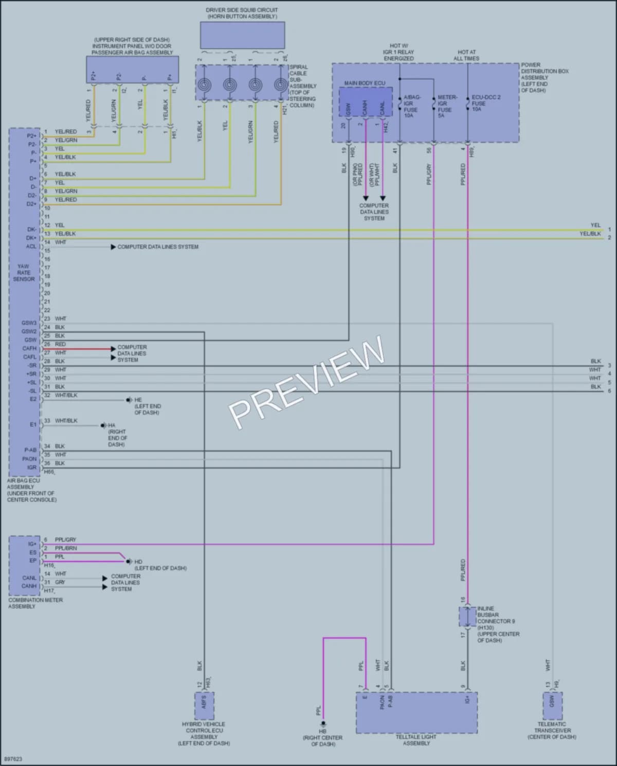 2025 Toyota CamryHybrid Supplemental Restraints wiring diagram preview