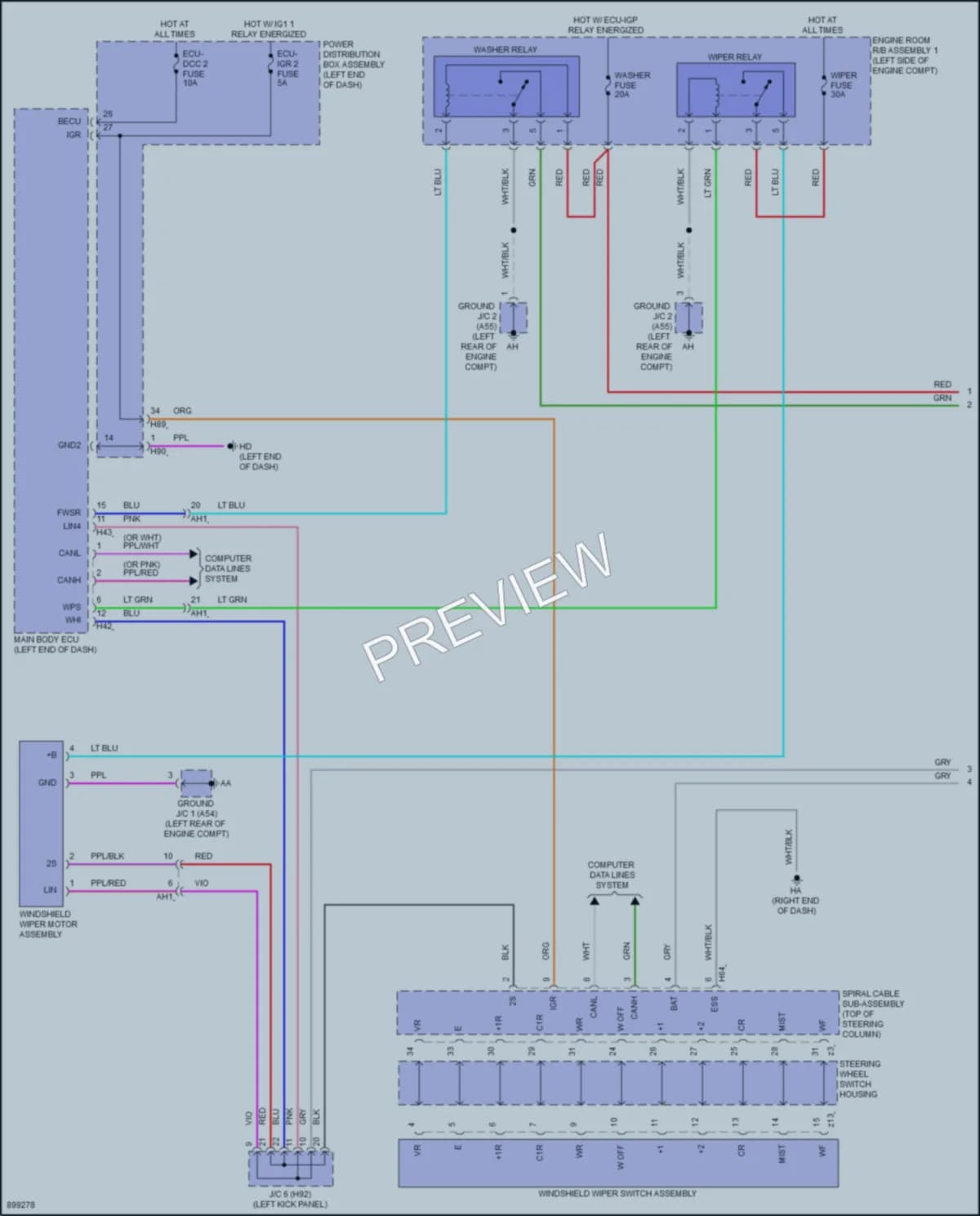 2025 Toyota CamryHybrid Wiper Washer wiring diagram preview