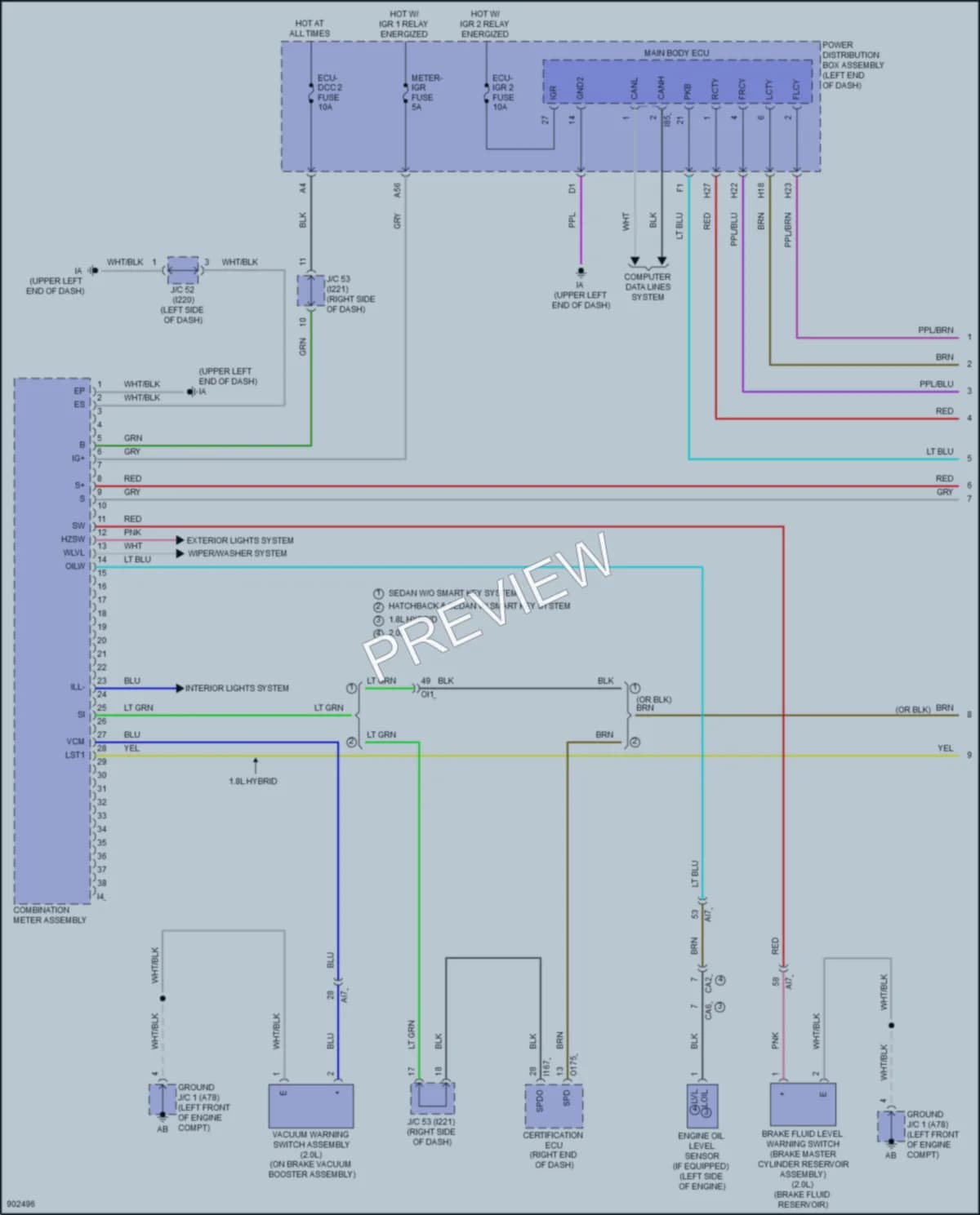 2025 Toyota Corolla Instrument Cluster wiring diagram preview