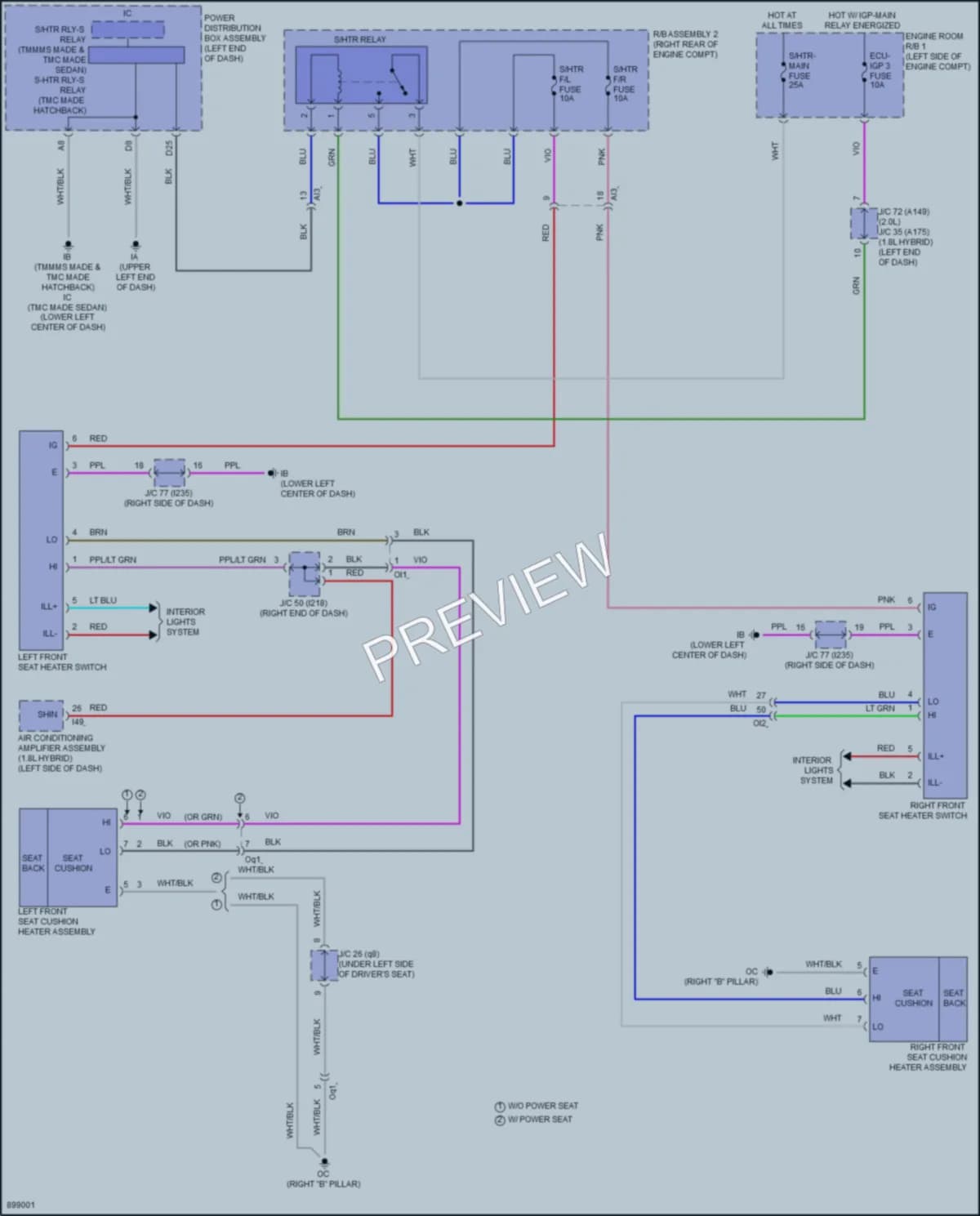 2025 Toyota Corolla Power Seats wiring diagram preview