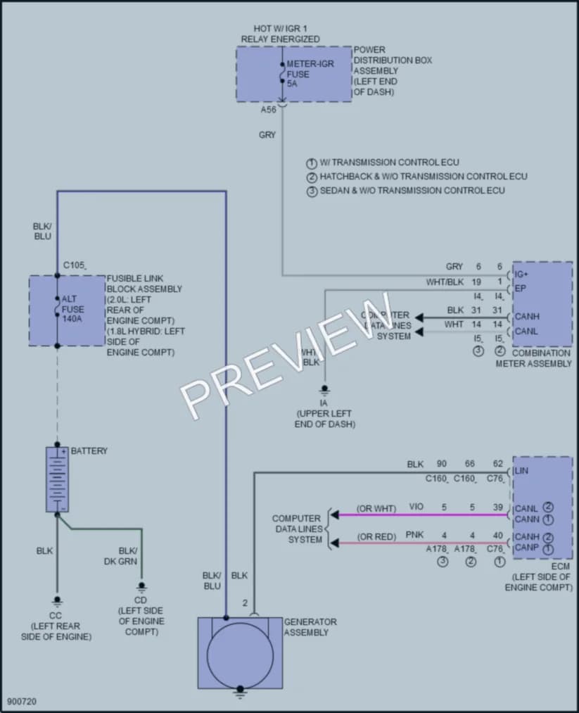 2025 Toyota Corolla Starting Charging wiring diagram preview
