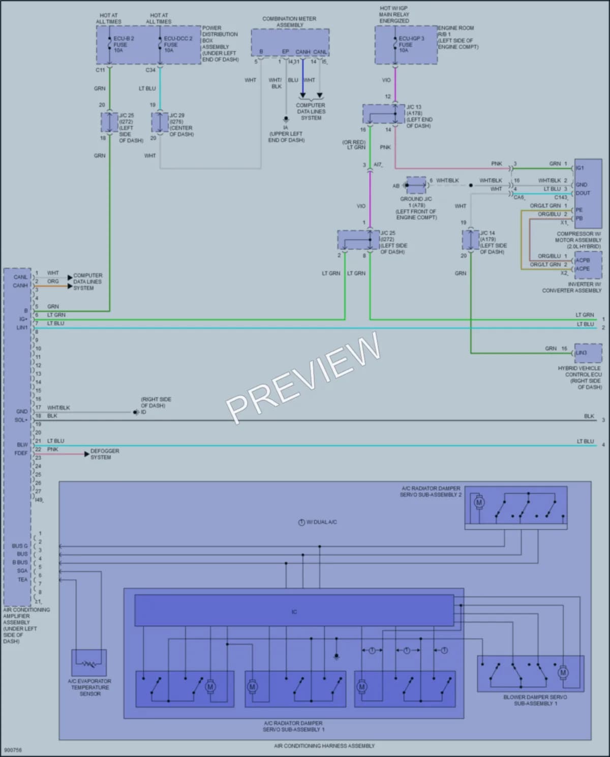 2025 Toyota CorollaCross Air Conditioning wiring diagram preview