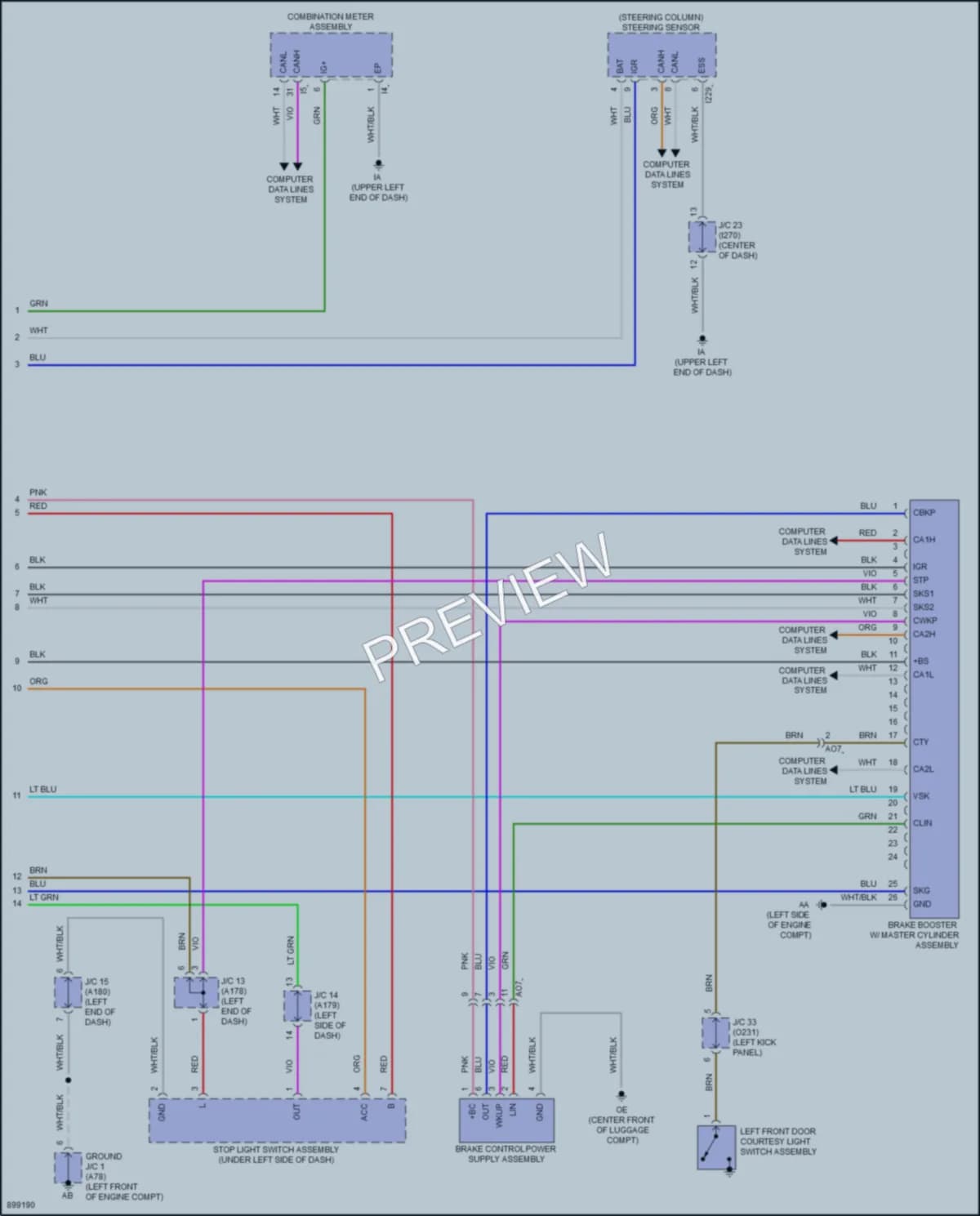 2025 Toyota CorollaCross Anti Lock Brakes wiring diagram preview