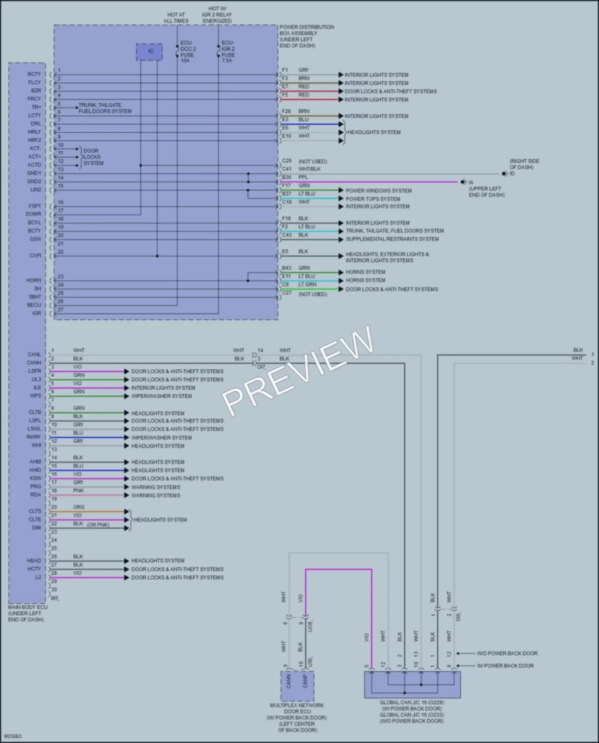2025 Toyota CorollaCross Body Control Modules wiring diagram preview