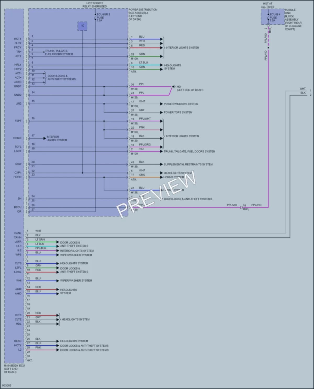 2025 Toyota CrownHybrid Body Control Modules wiring diagram preview