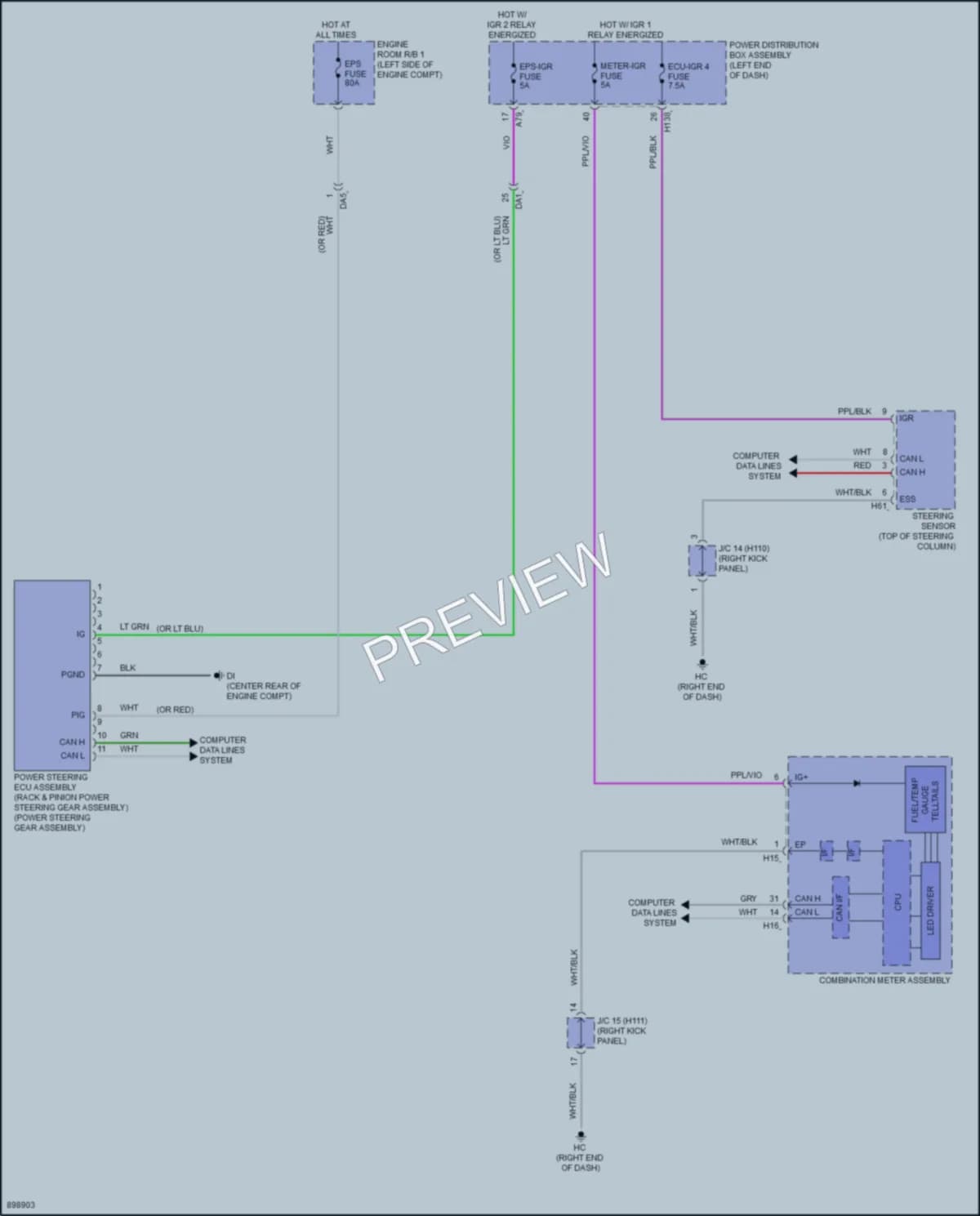 2025 Toyota CrownHybrid Electronic Power Steering wiring diagram preview