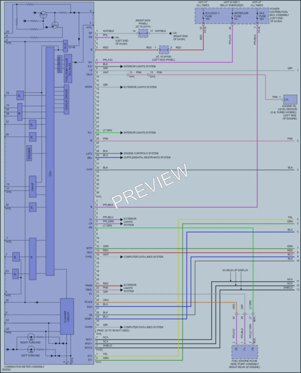 2025 Toyota CrownHybrid Instrument Cluster wiring diagram preview