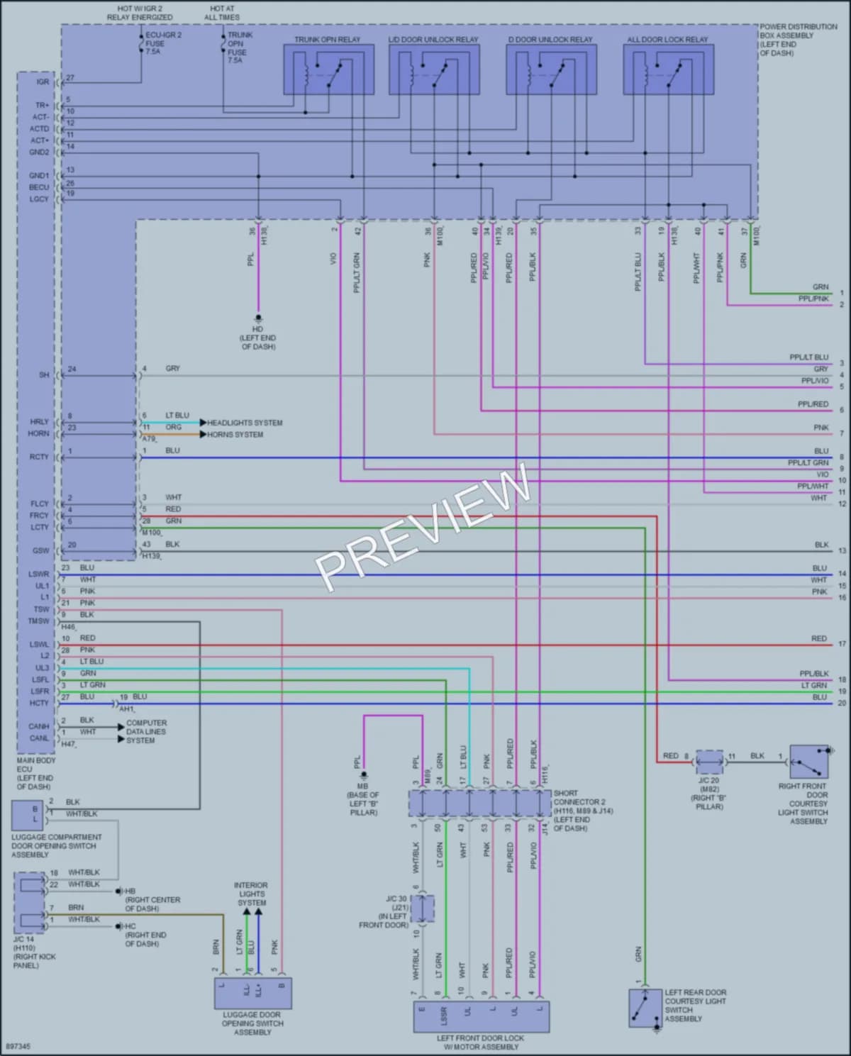 2025 Toyota CrownHybrid Power Door Locks wiring diagram preview