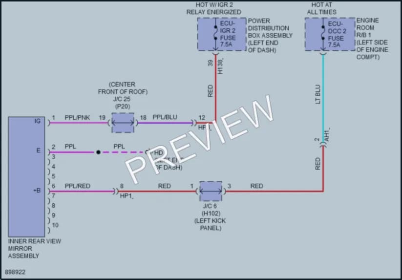 2025 Toyota CrownHybrid Power Mirrors wiring diagram preview