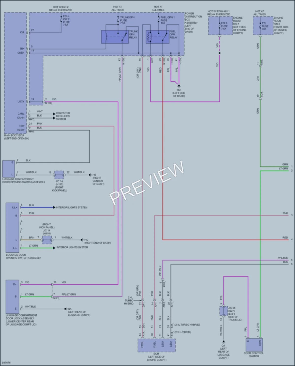 2025 Toyota CrownHybrid Trunk Tailgate Fuel Door wiring diagram preview
