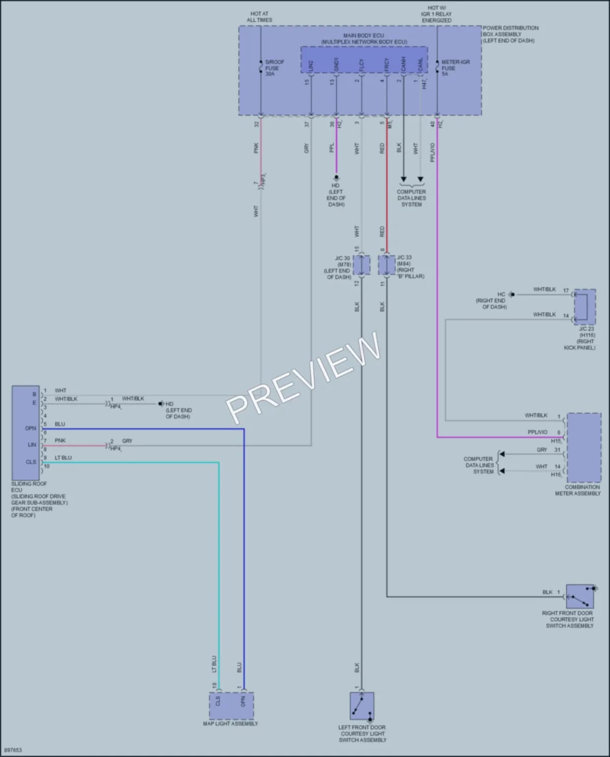 2025 Toyota CrownSignia Power Top Sunroof wiring diagram preview