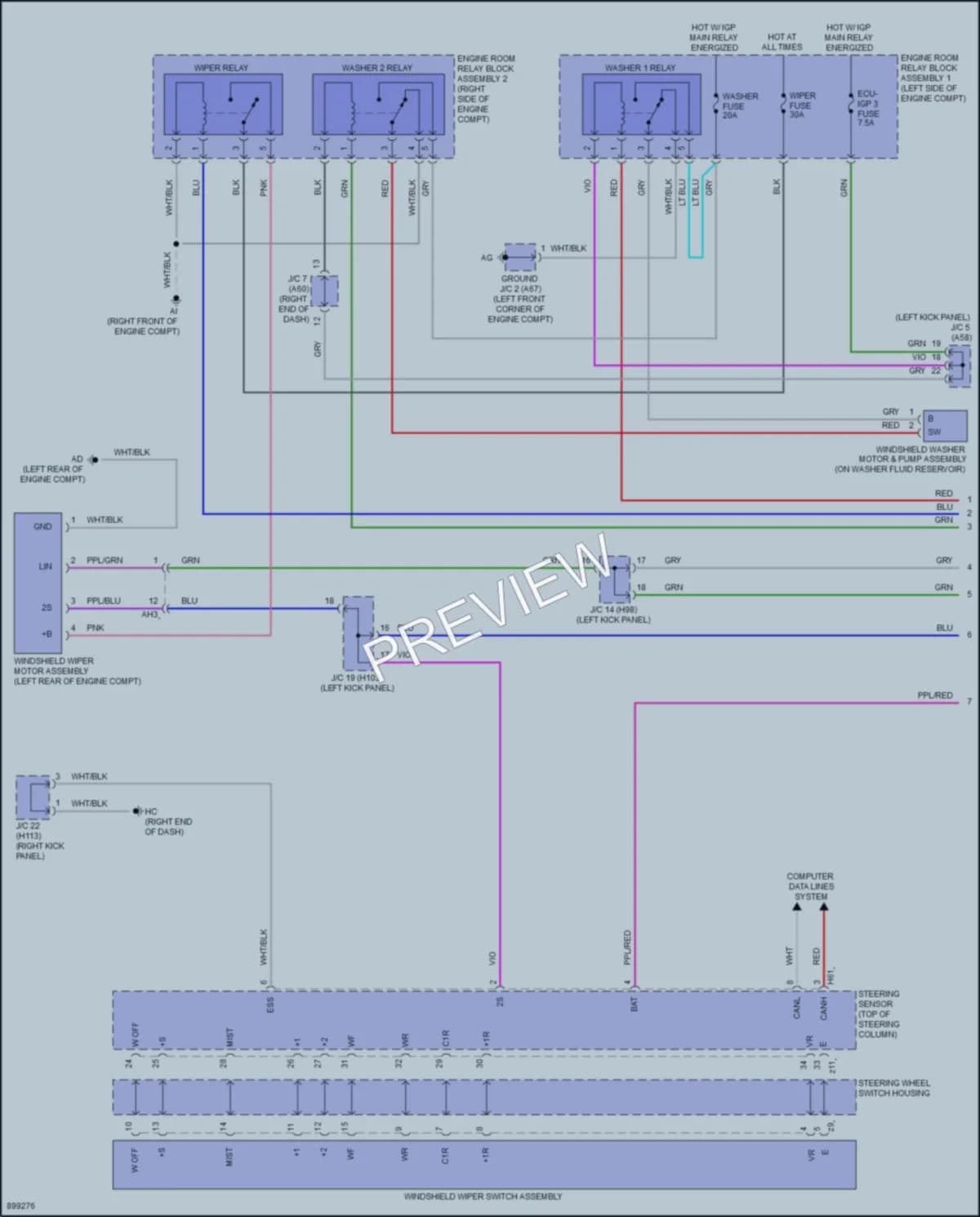 2025 Toyota CrownSignia Wiper Washer wiring diagram preview