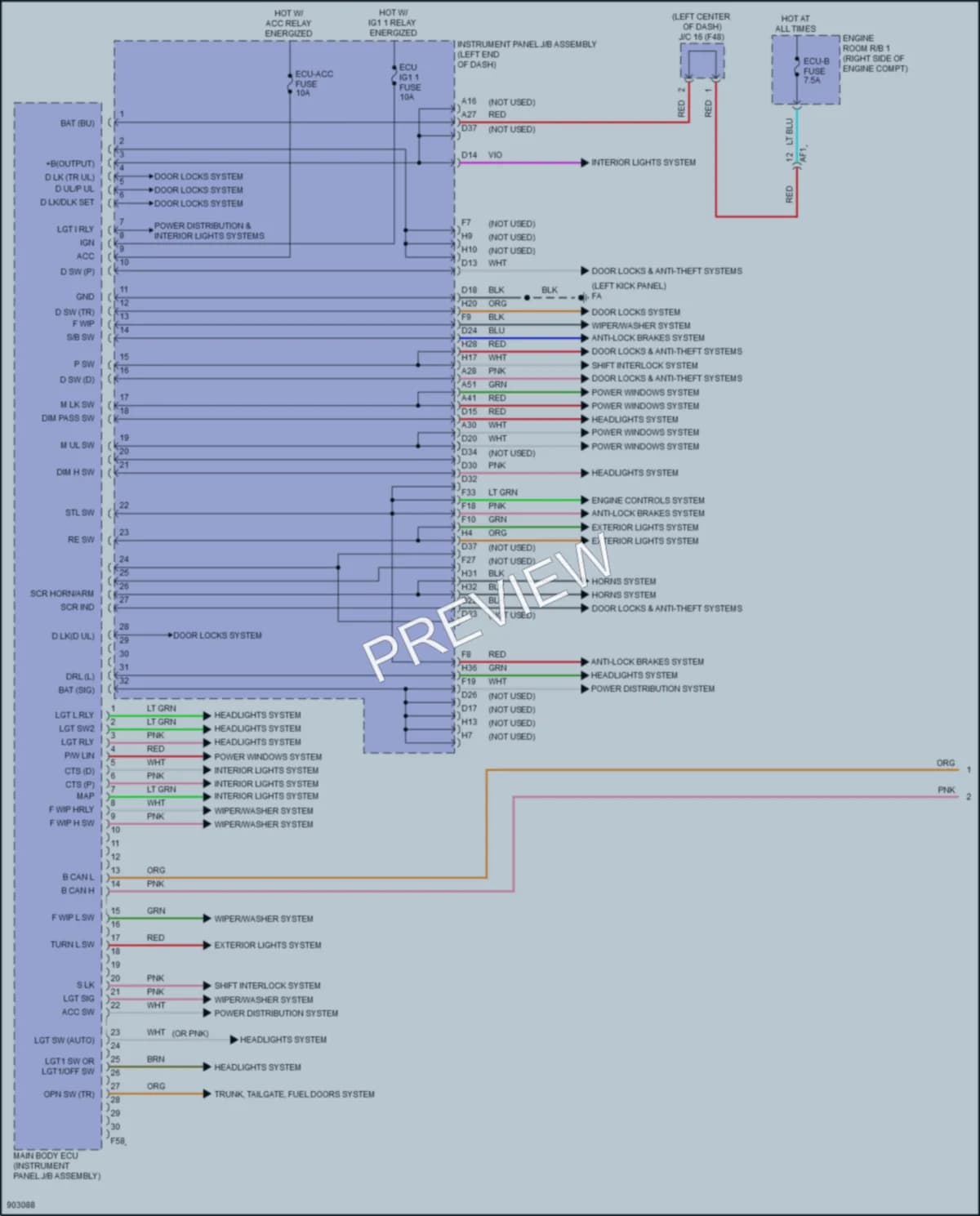 2025 Toyota GR86 Body Control Modules wiring diagram preview